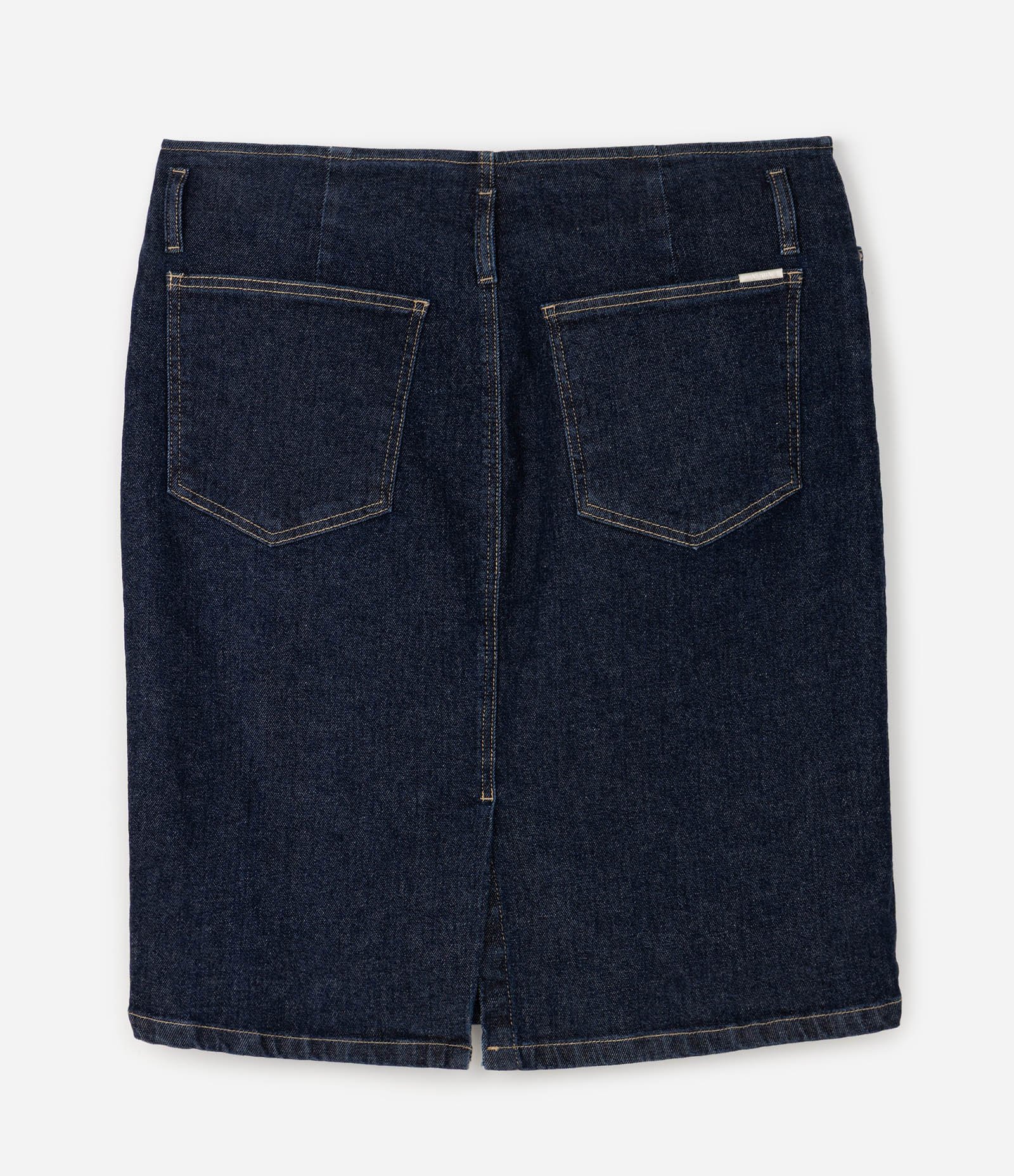 Saia Lápis em Jeans Sem Cós Curve & Plus Size Azul 2
