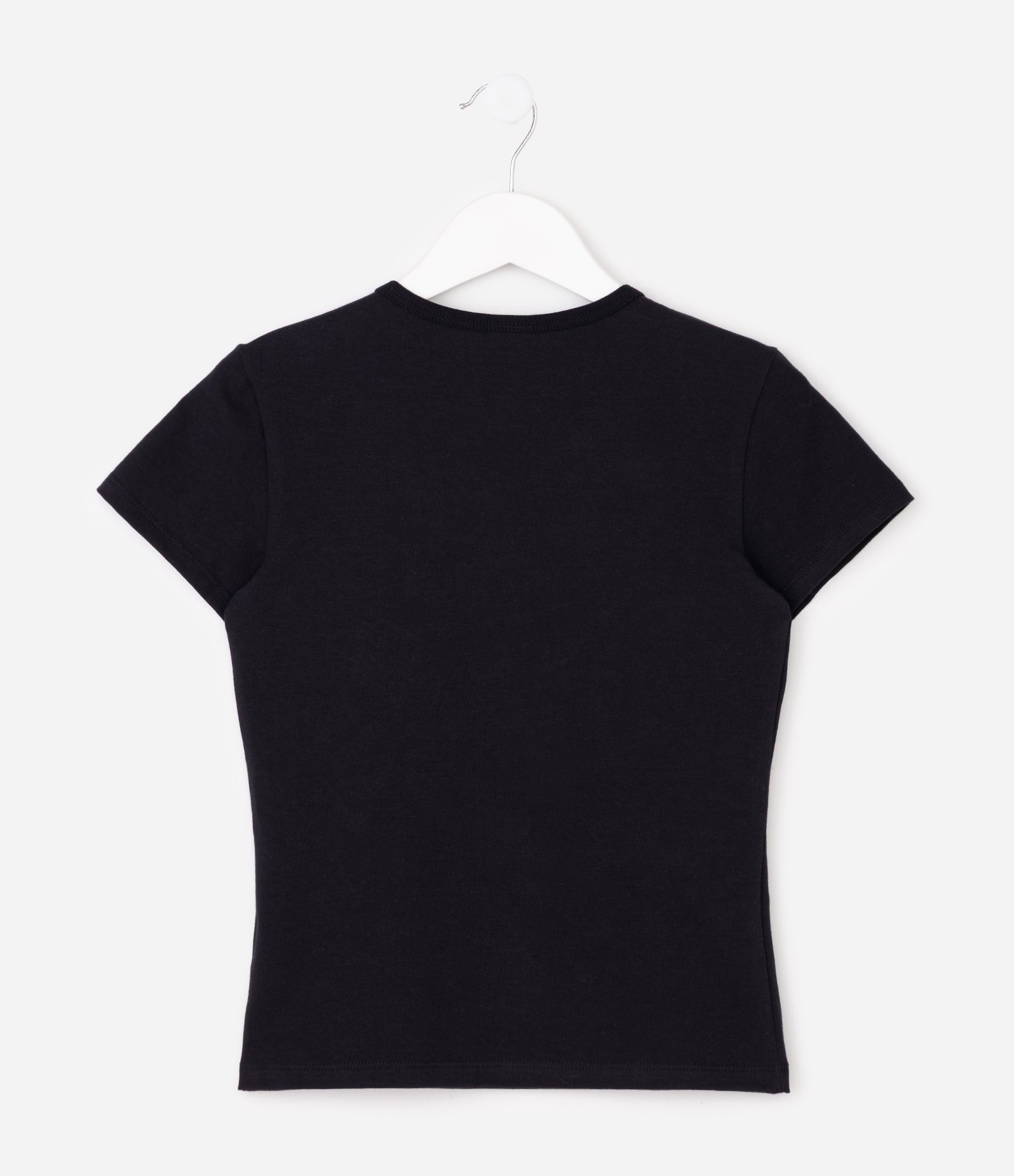 Camiseta Infantil em Algodão com Aplicação de Corações em Strass - Tam 5 a 14 Anos Preto 3