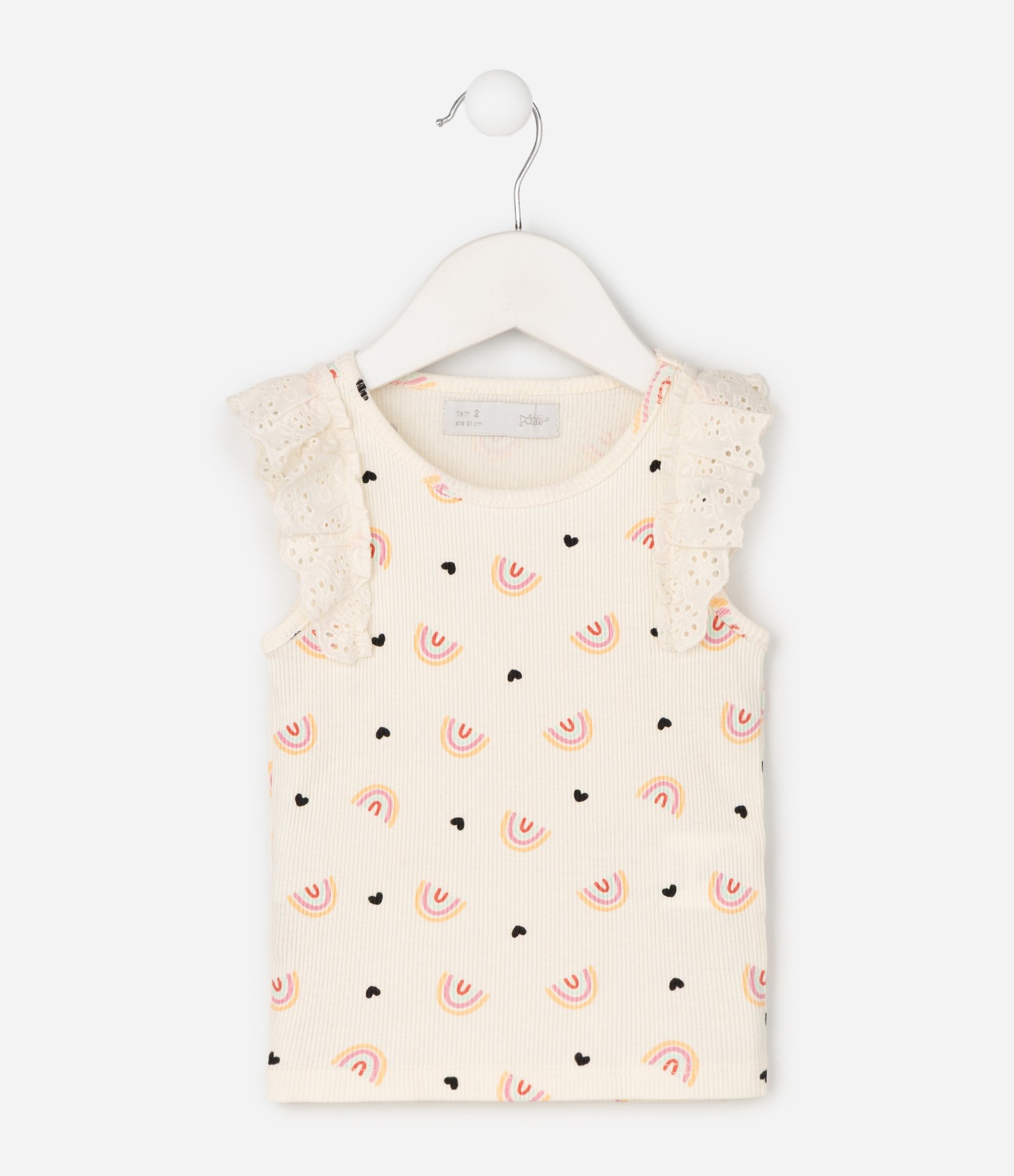 Blusa Infantil com Arco Iris -Tam 1 a 6 Anos Bege 3