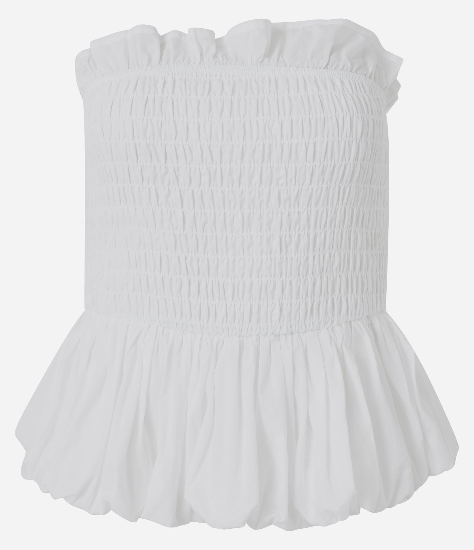 Blusa Tomara que Caia com Franzidos no Busto e Modelagem Peplum Branco 5