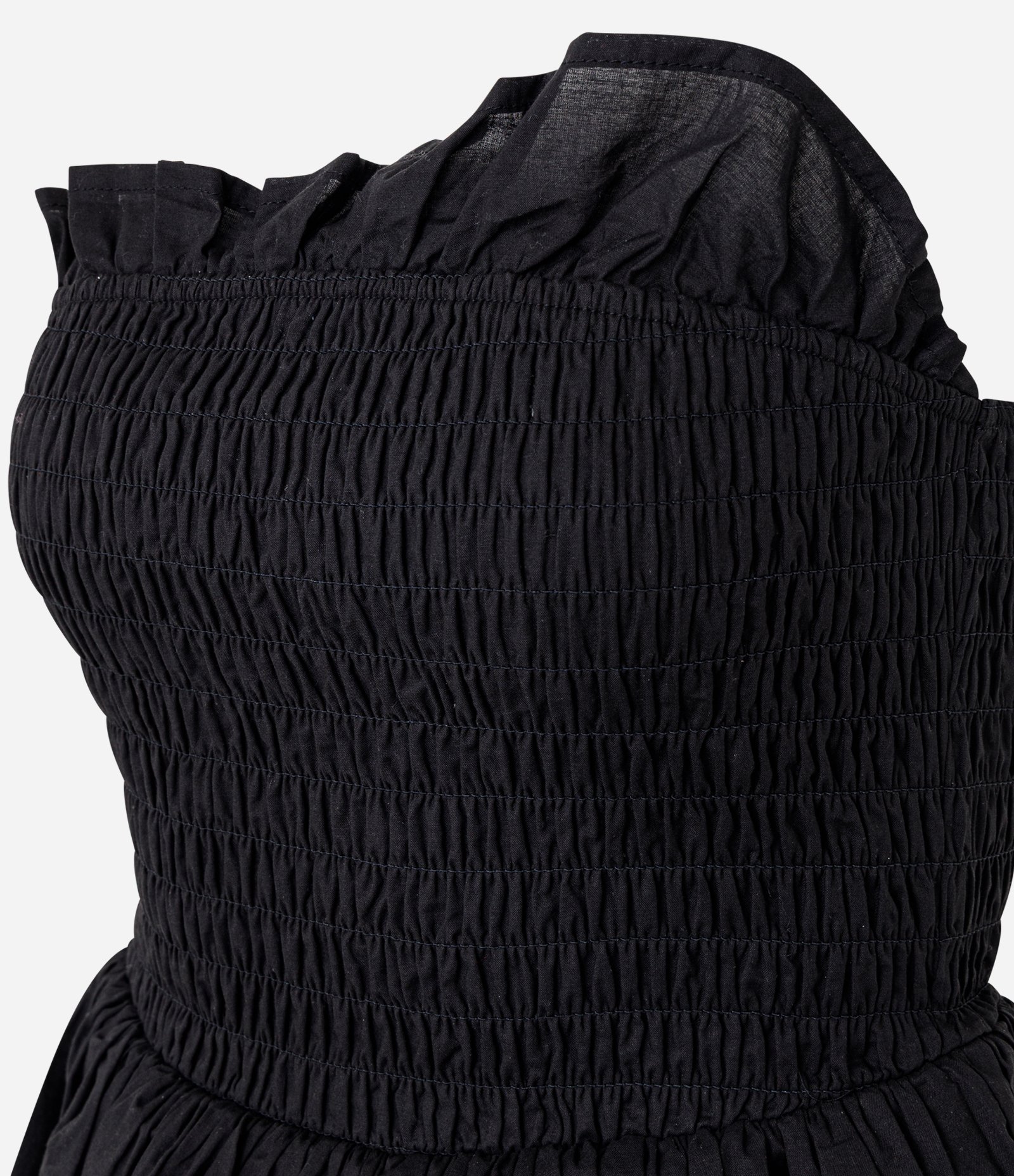 Blusa Tomara que Caia com Franzidos no Busto e Modelagem Peplum Preto 6
