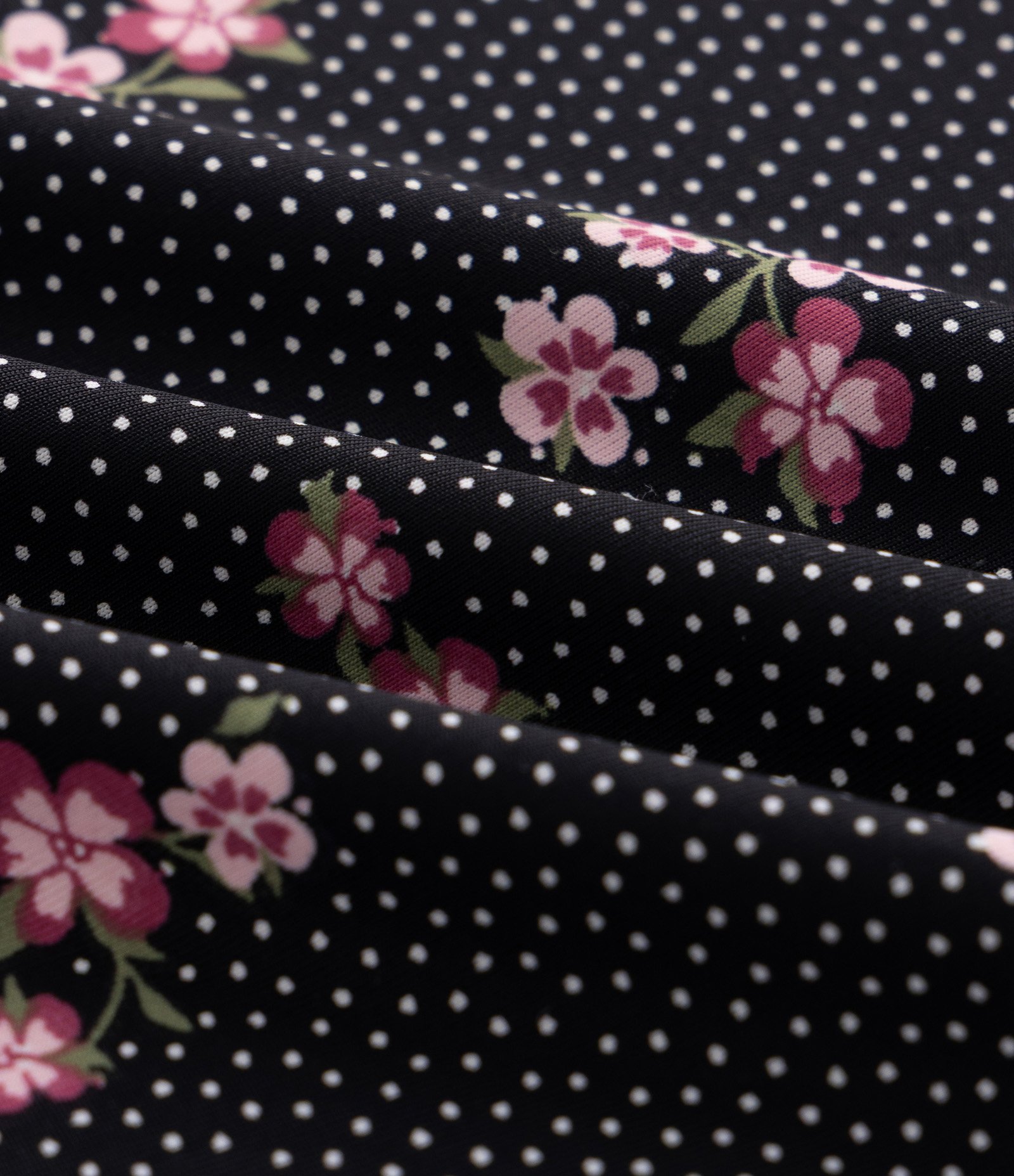 Pijama Regata e Short Poá com Floral Curve & Plus Size Preto 3