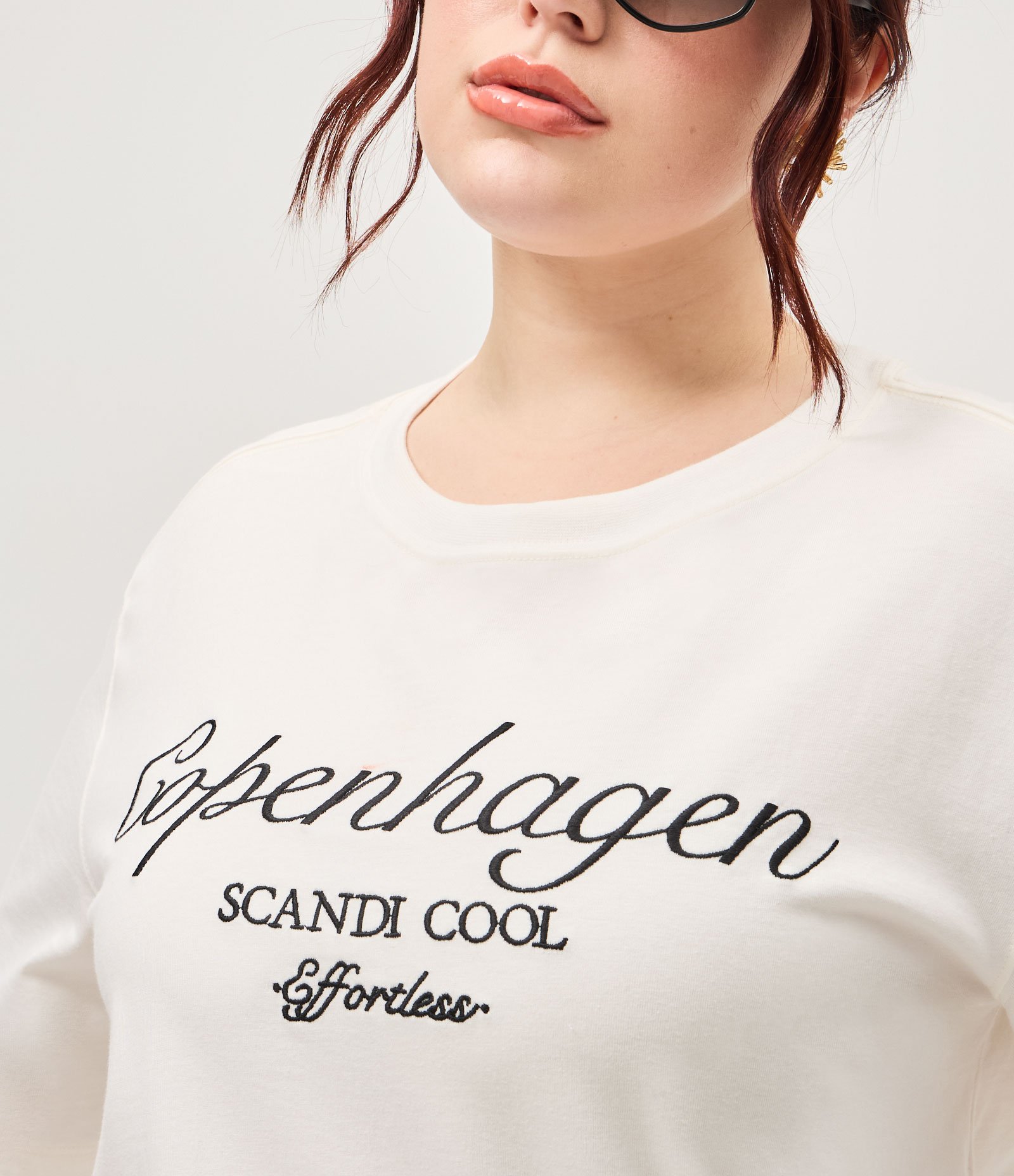 Blusa Alongada em Algodão com Bordado Copenhagen Curve & Plus Size Off White 3