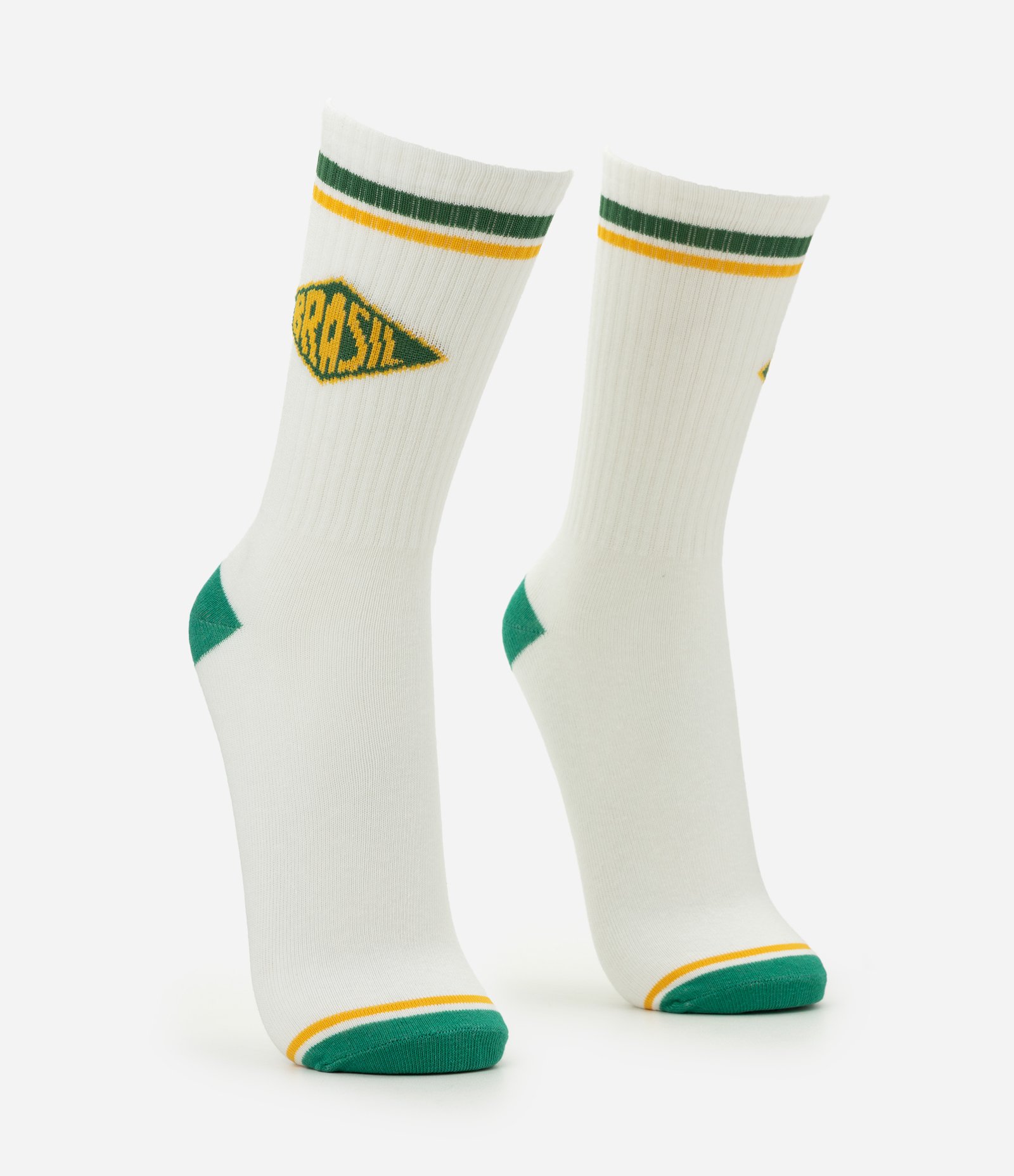 Meia Cano Longo Brasil Off White 3