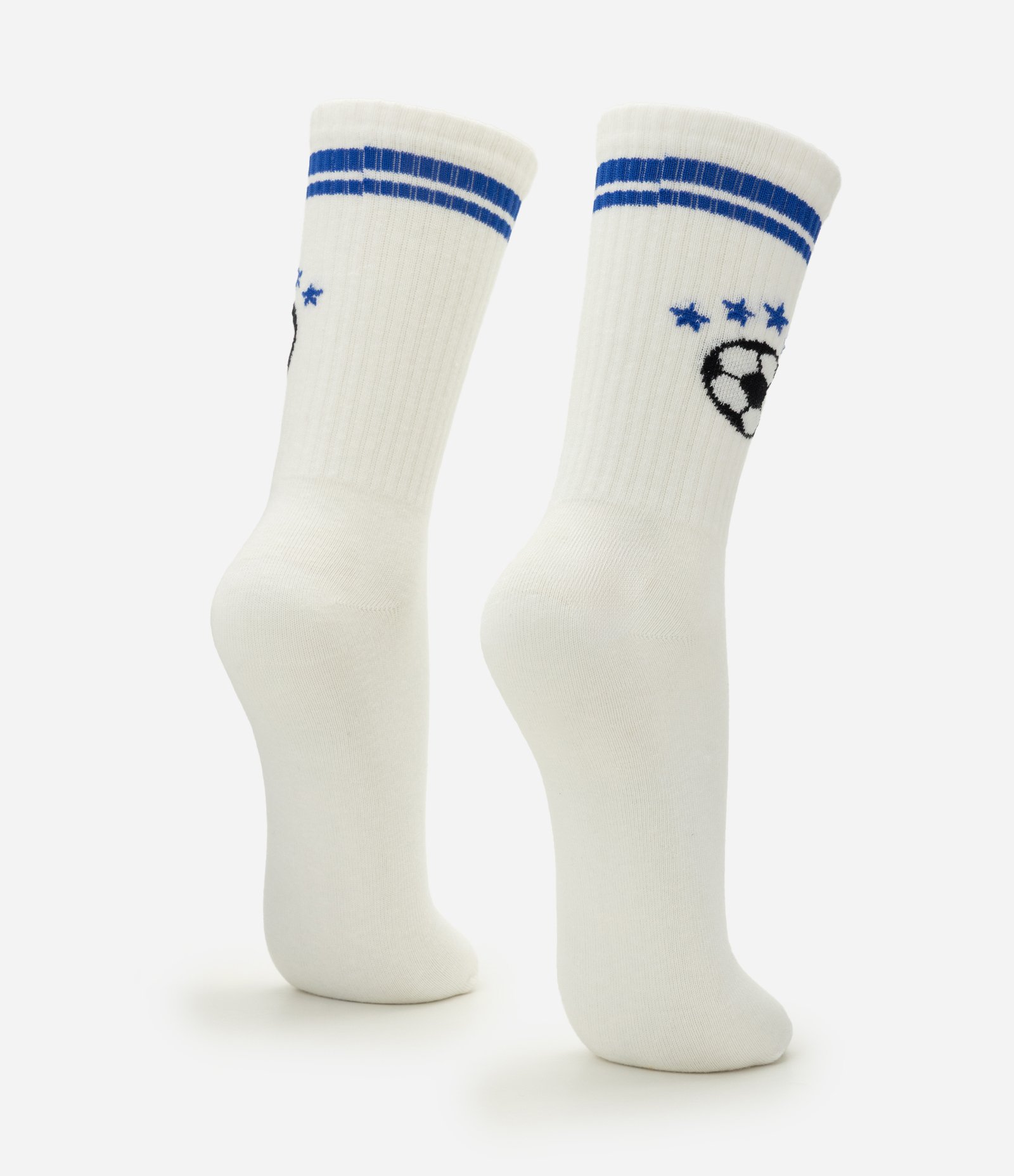 Meia Cano Longo Futebol Divertida Off White 4