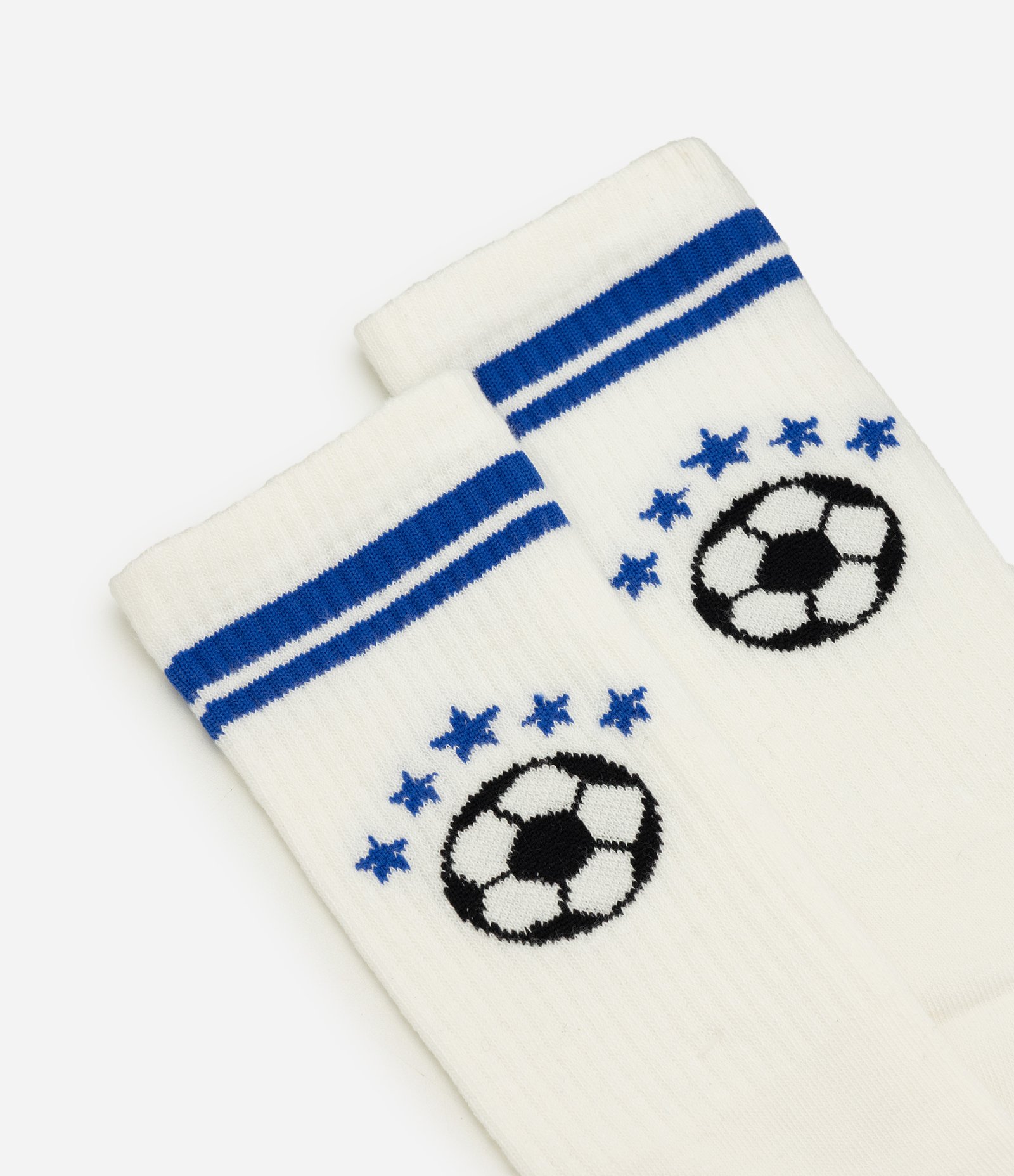 Meia Cano Longo Futebol Divertida Off White 5