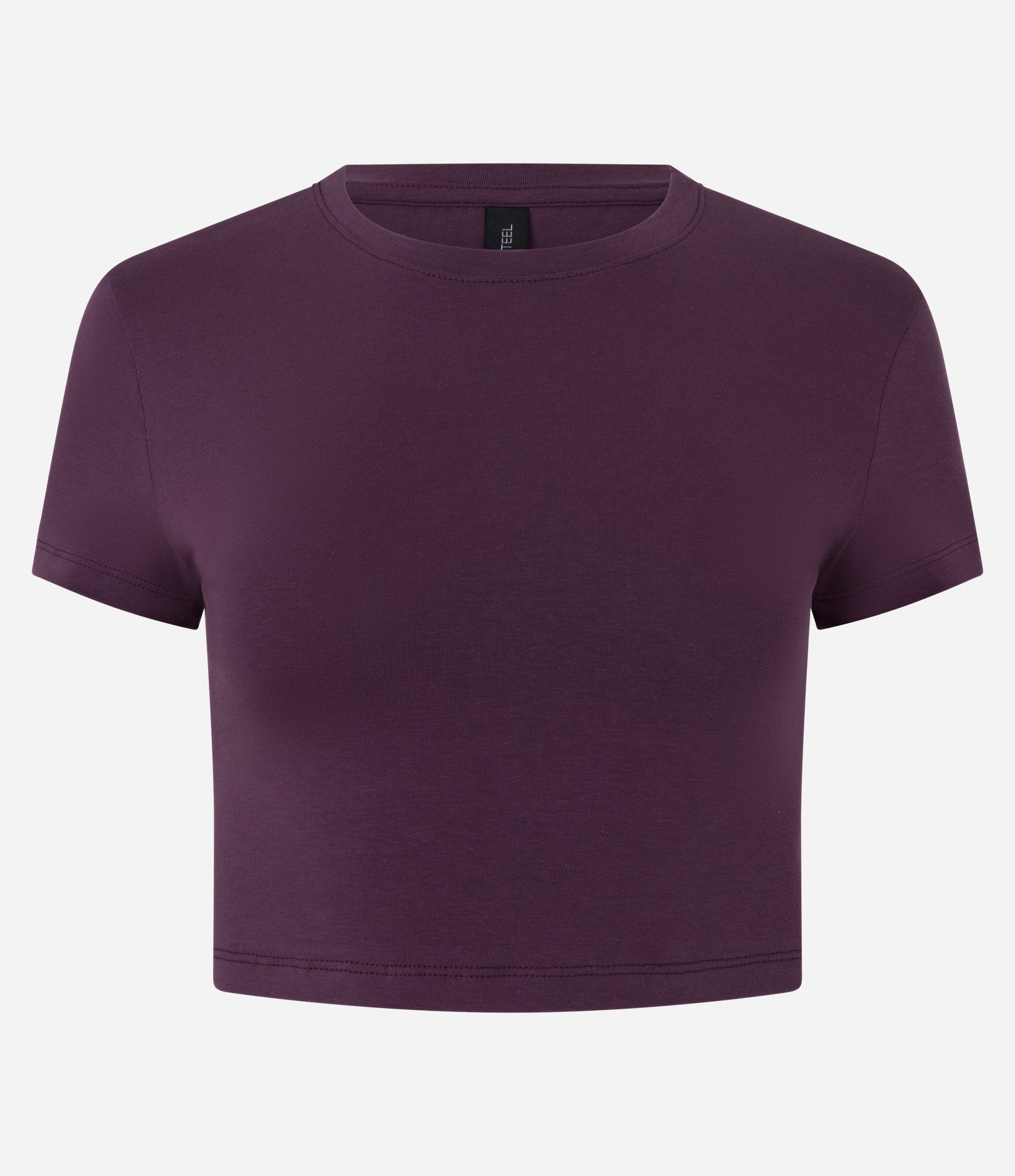 Blusa Cropped Manga Curta em Cotton Bordô 2