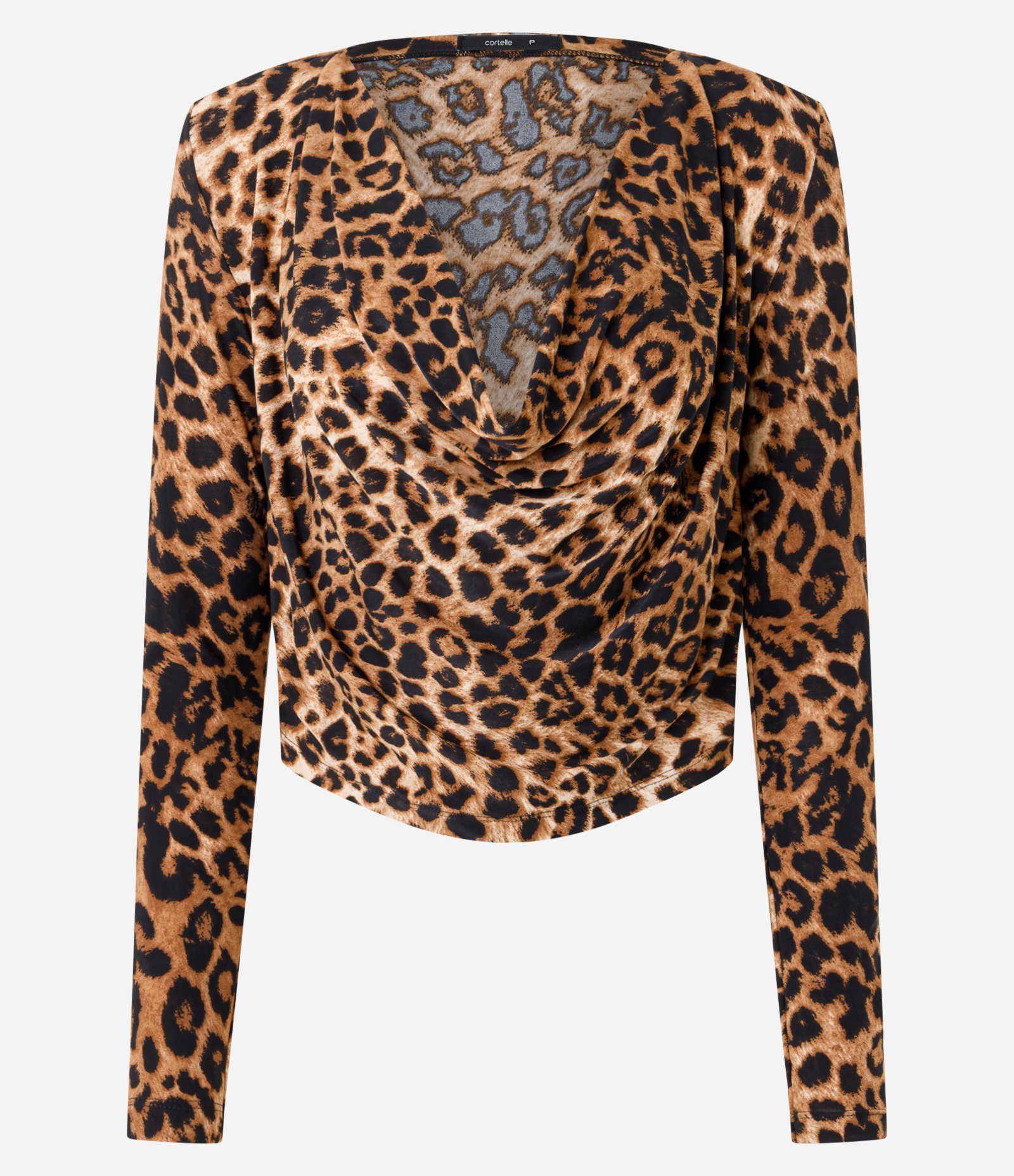 Blusa com Ombreiras e Estampa Animal Print Marrom 1