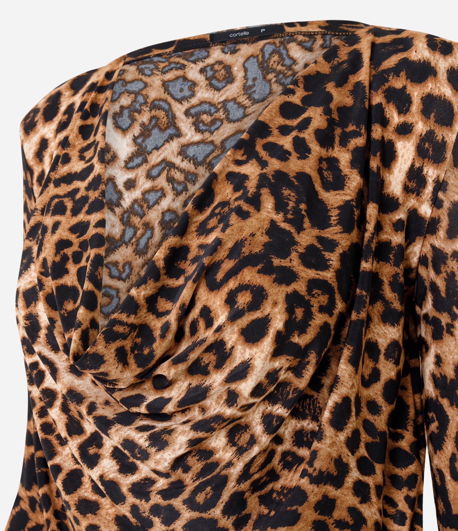 Blusa com Ombreiras e Estampa Animal Print Marrom 2