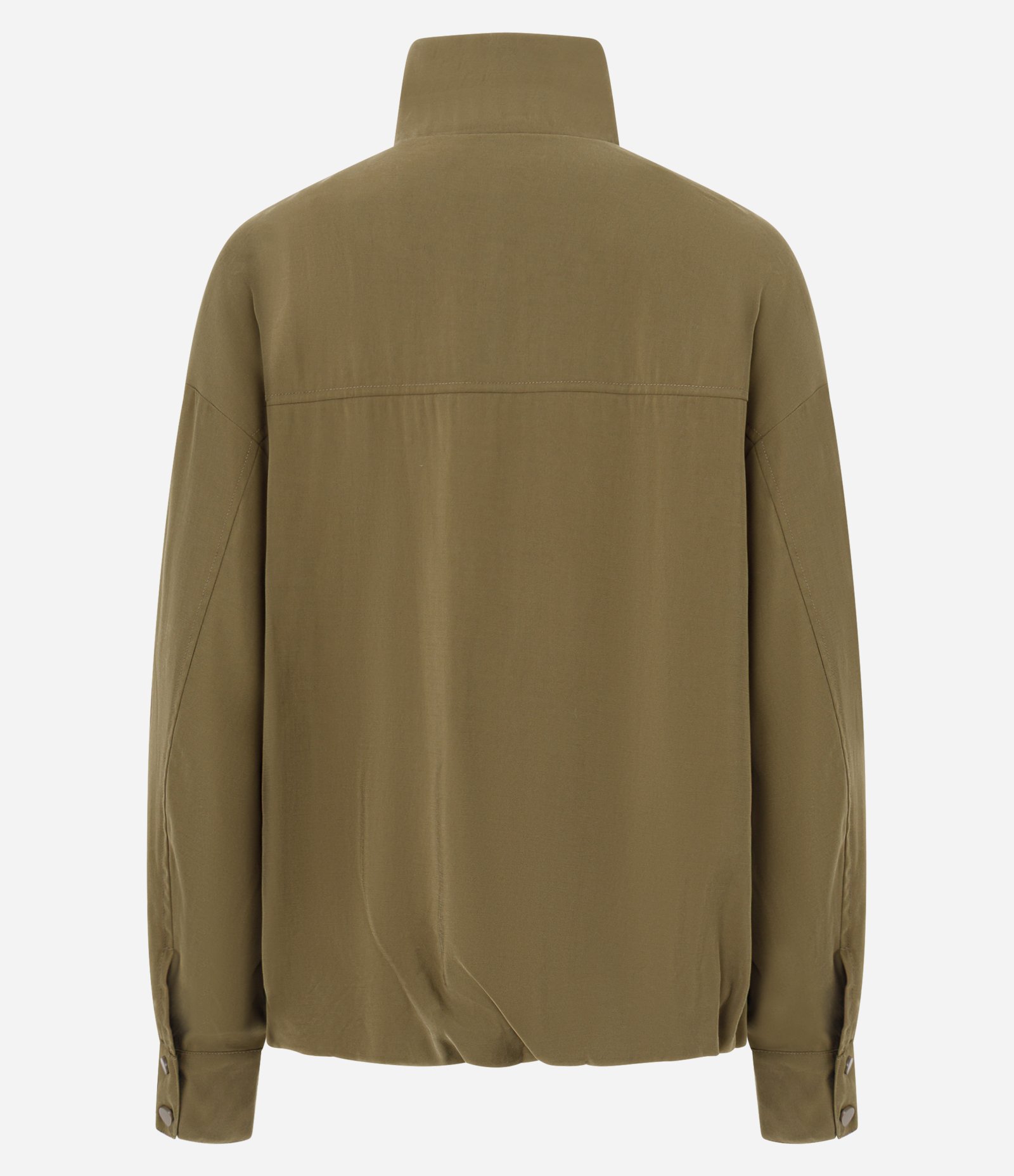 Jaqueta Oversized com Gola Alta e Bolsos Laterais Verde 6
