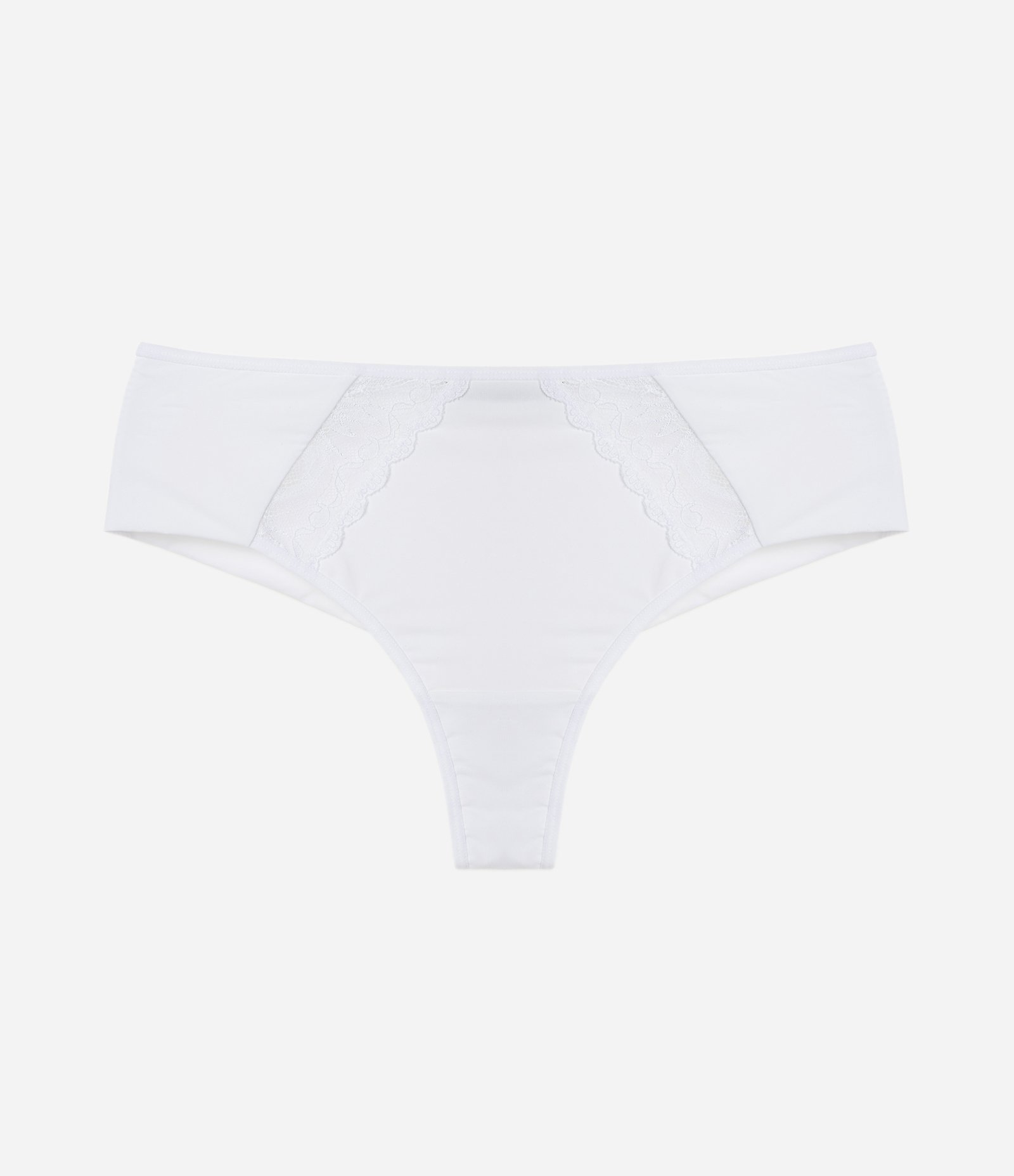 Calcinha Hot Pant Microfibra com Renda Curve & Plus Size Branco 5
