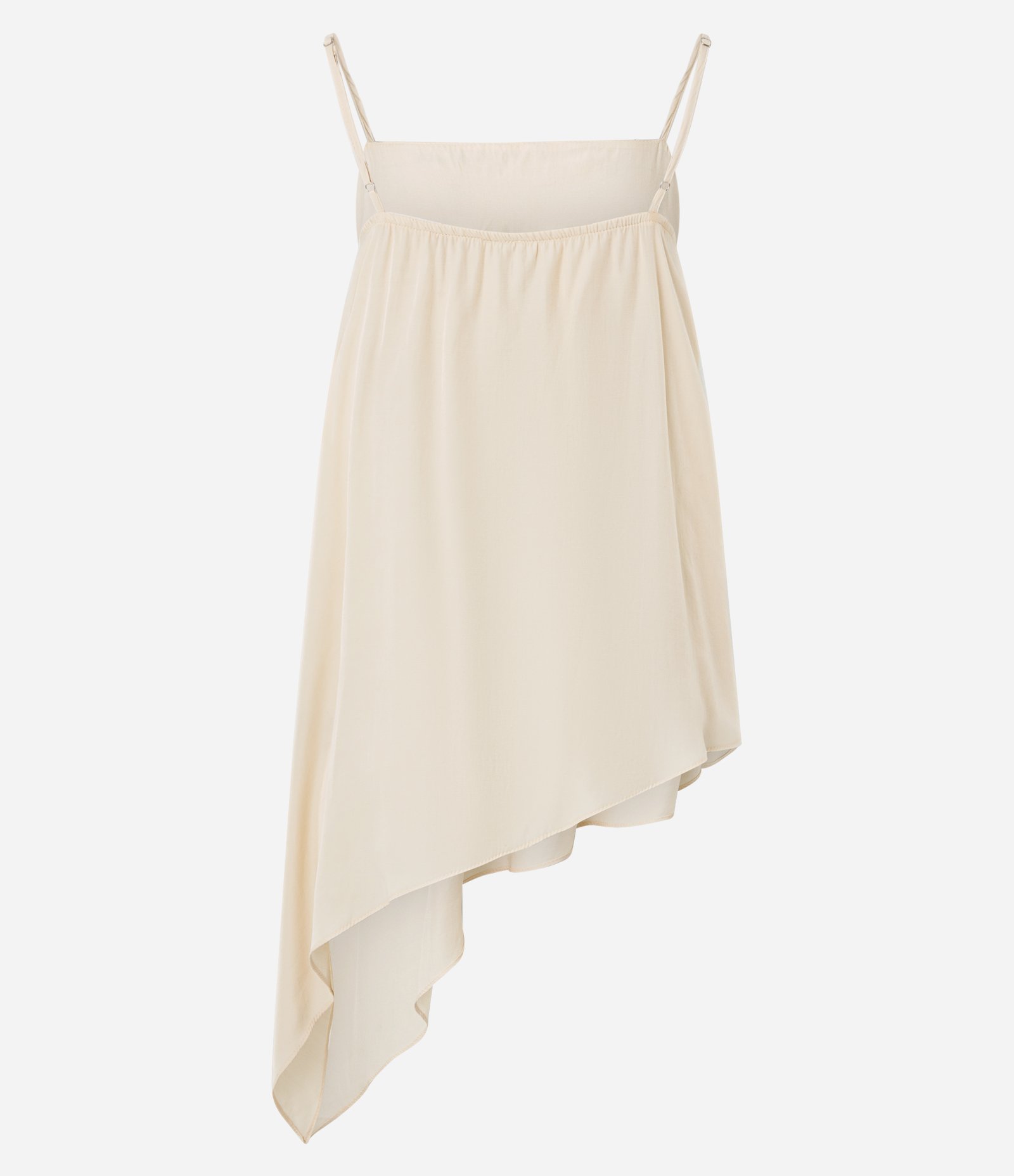 Blusa de Alcinha em Chiffon com Barra Assimétrica Bege 6