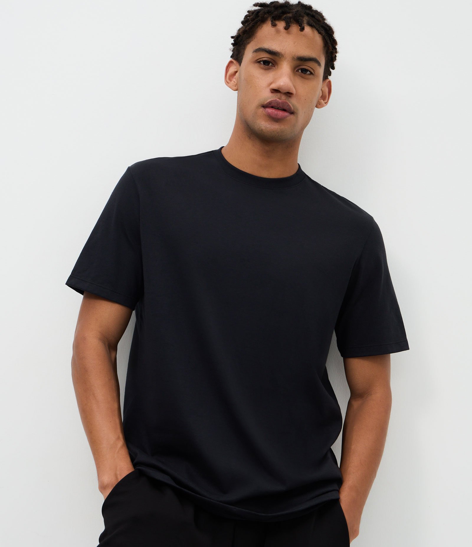 Camiseta de Pijama em Meia Malha Preto 1