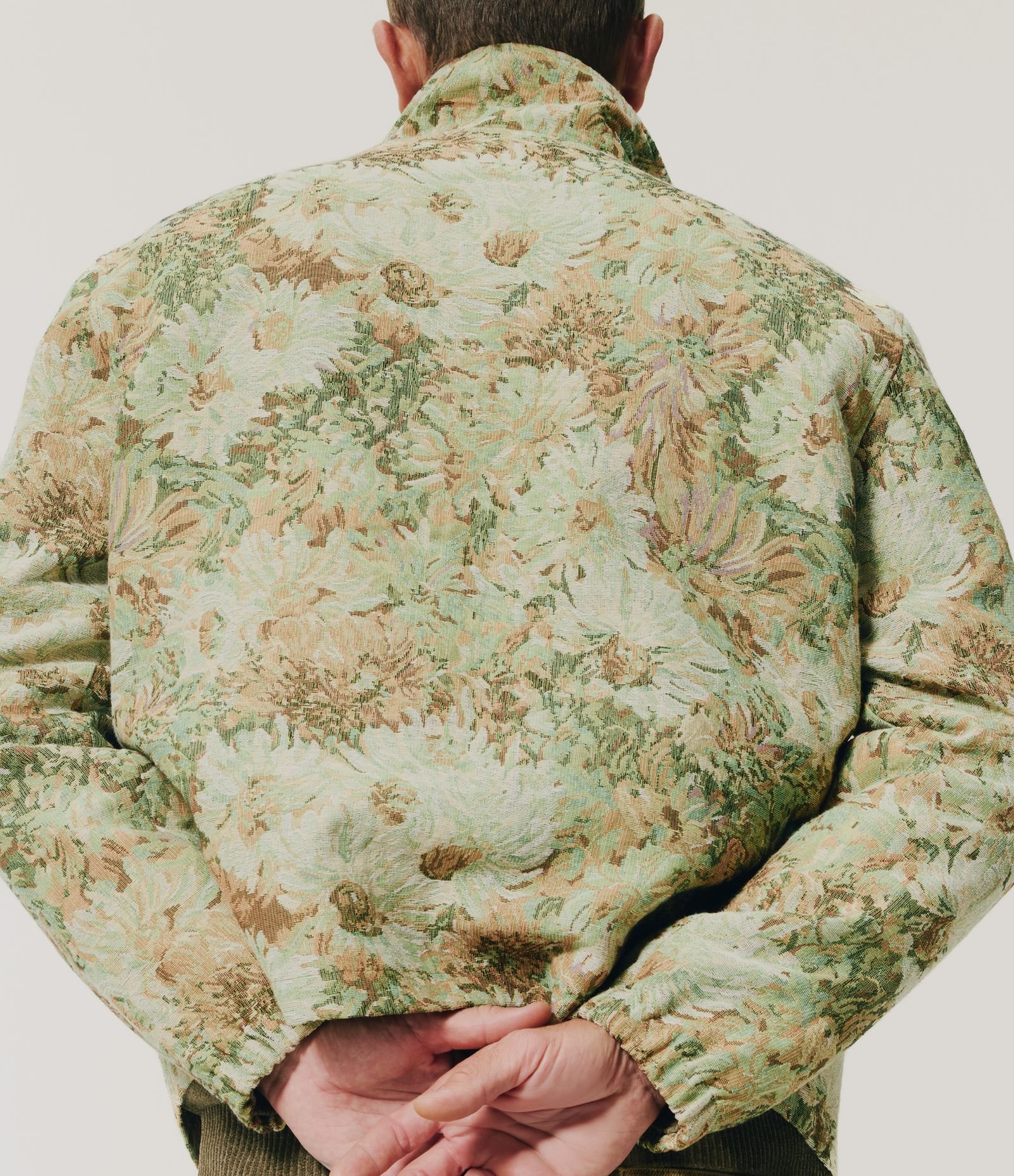 Jaqueta Trucker em Jacquard Floral Verde 2