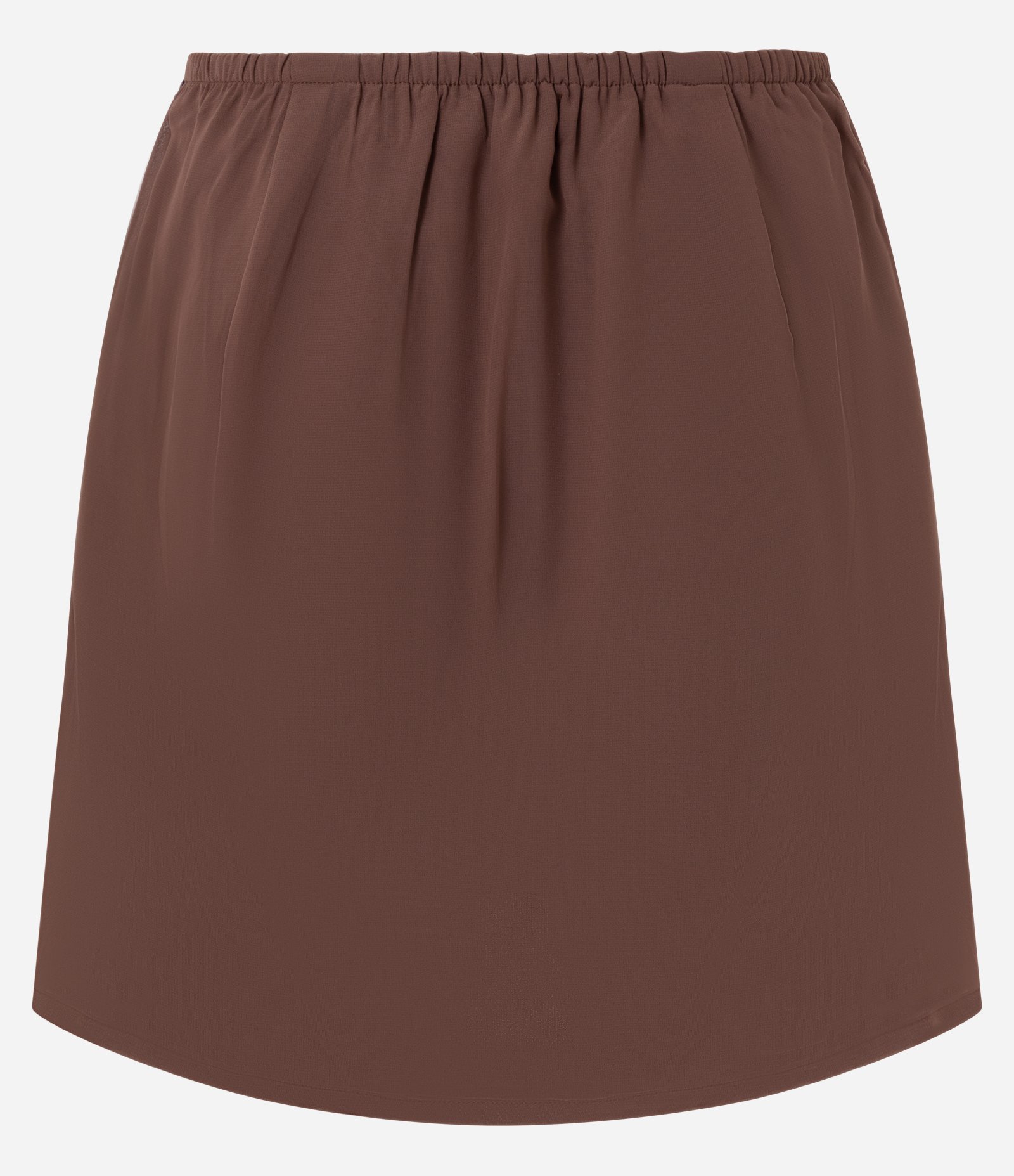 Saia Curta em Chiffon com Bordado de Miçangas Marrom 3