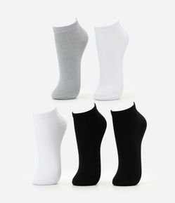 Kit 05 Meias Cano Baixo Esportivas em Poliamida
