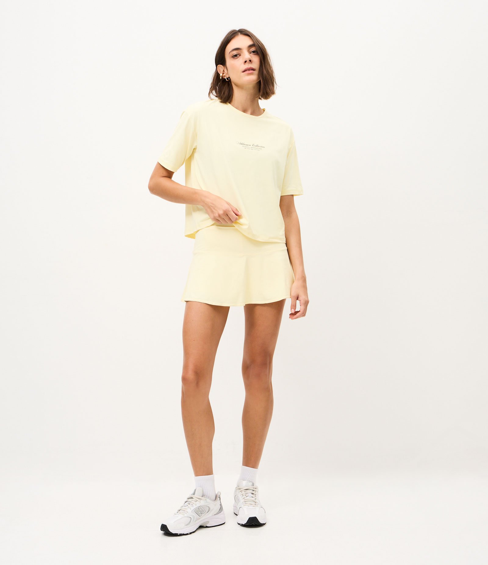 Camiseta Boxy Esportiva em Microfibra com Lettering Amarelo 2