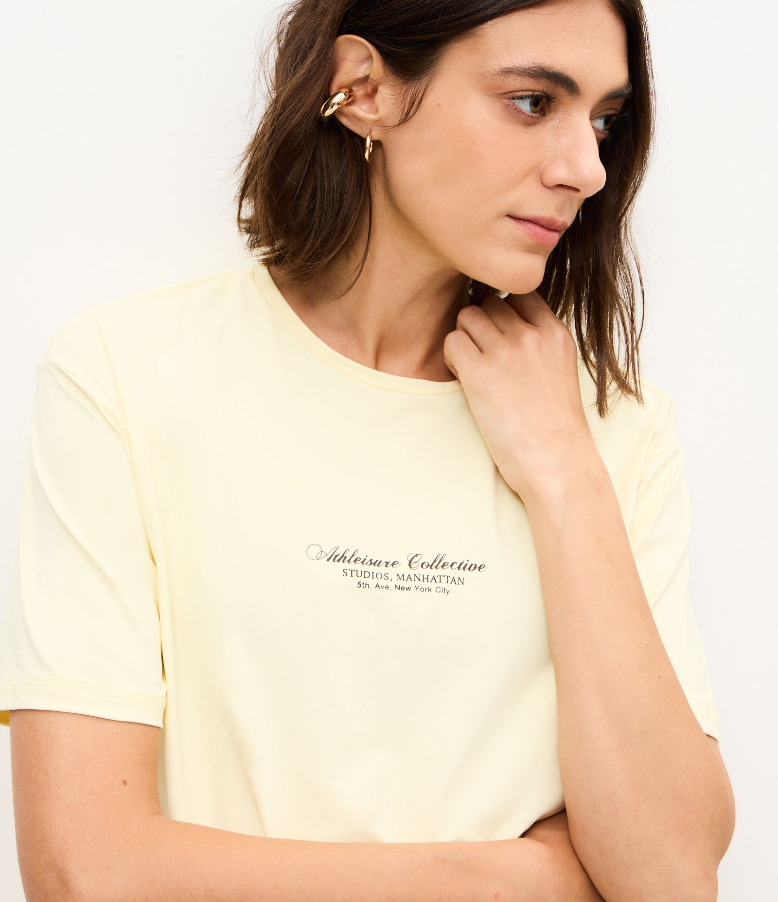 Camiseta Boxy Esportiva em Microfibra com Lettering Amarelo 3