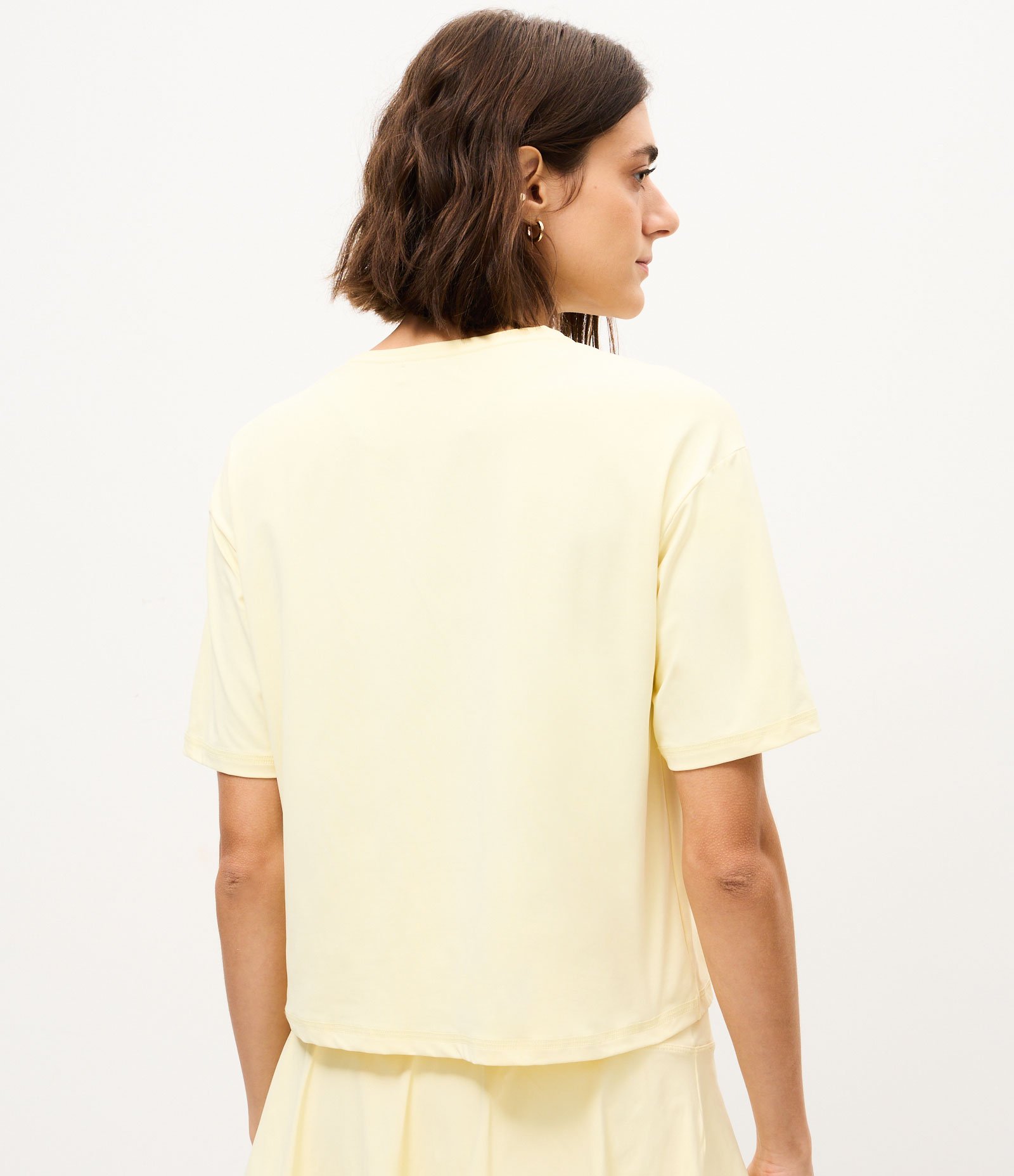 Camiseta Boxy Esportiva em Microfibra com Lettering Amarelo 4