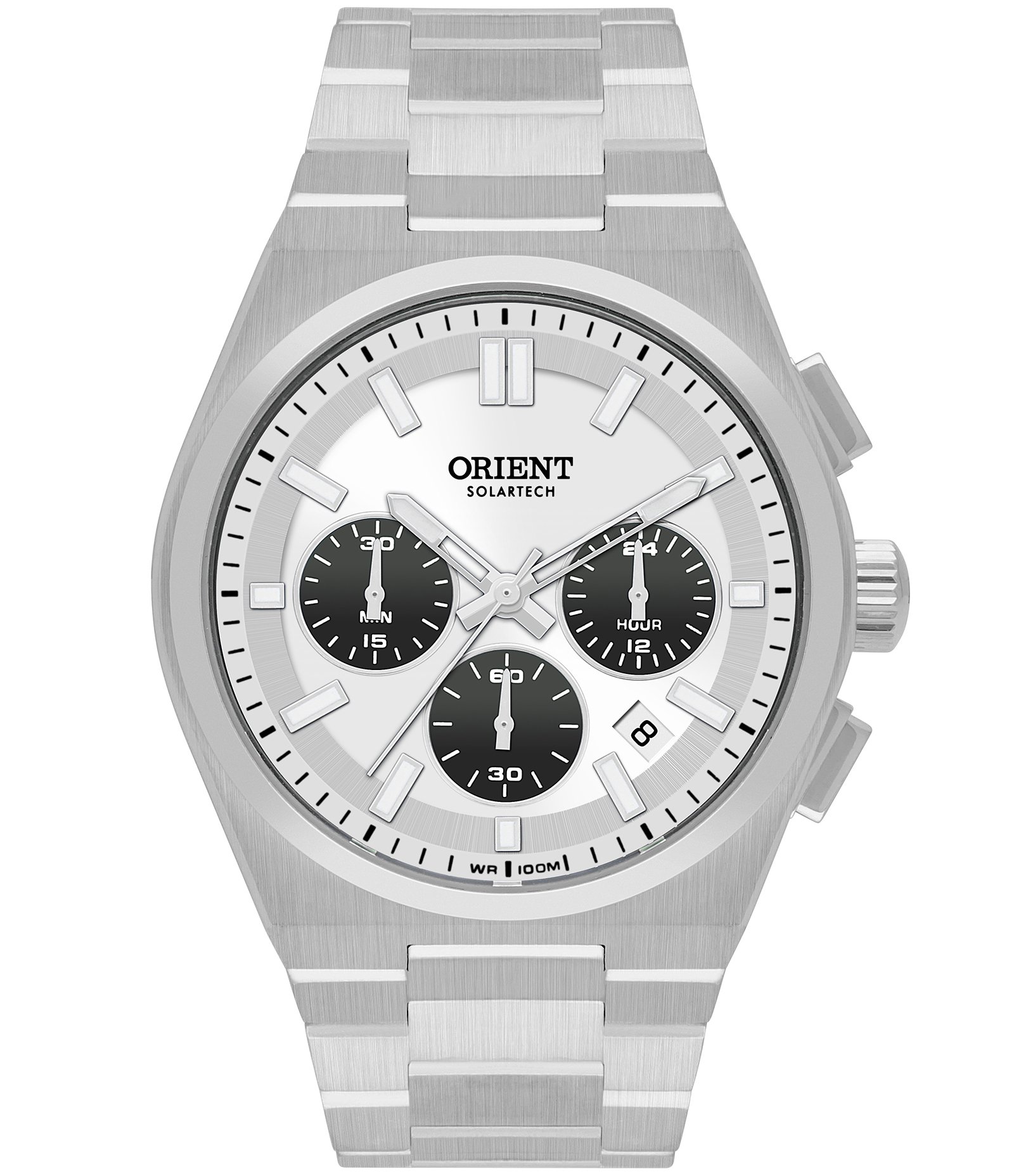 Relogio Analógico Orient Solartech em Aço MBSSC274 S1SX Prata 1