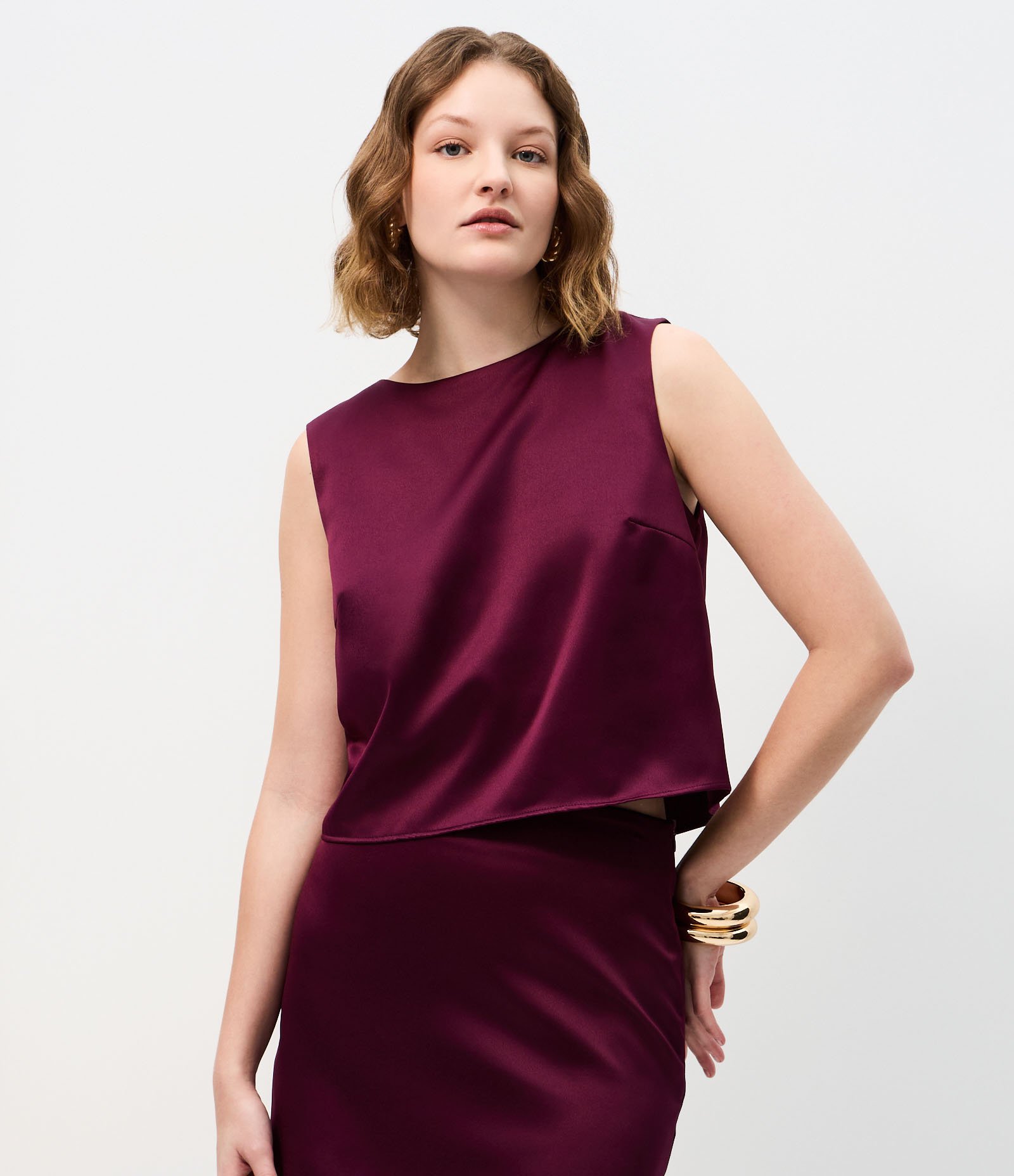 Blusa Acetinada com Laços nas Costas Roxo 1