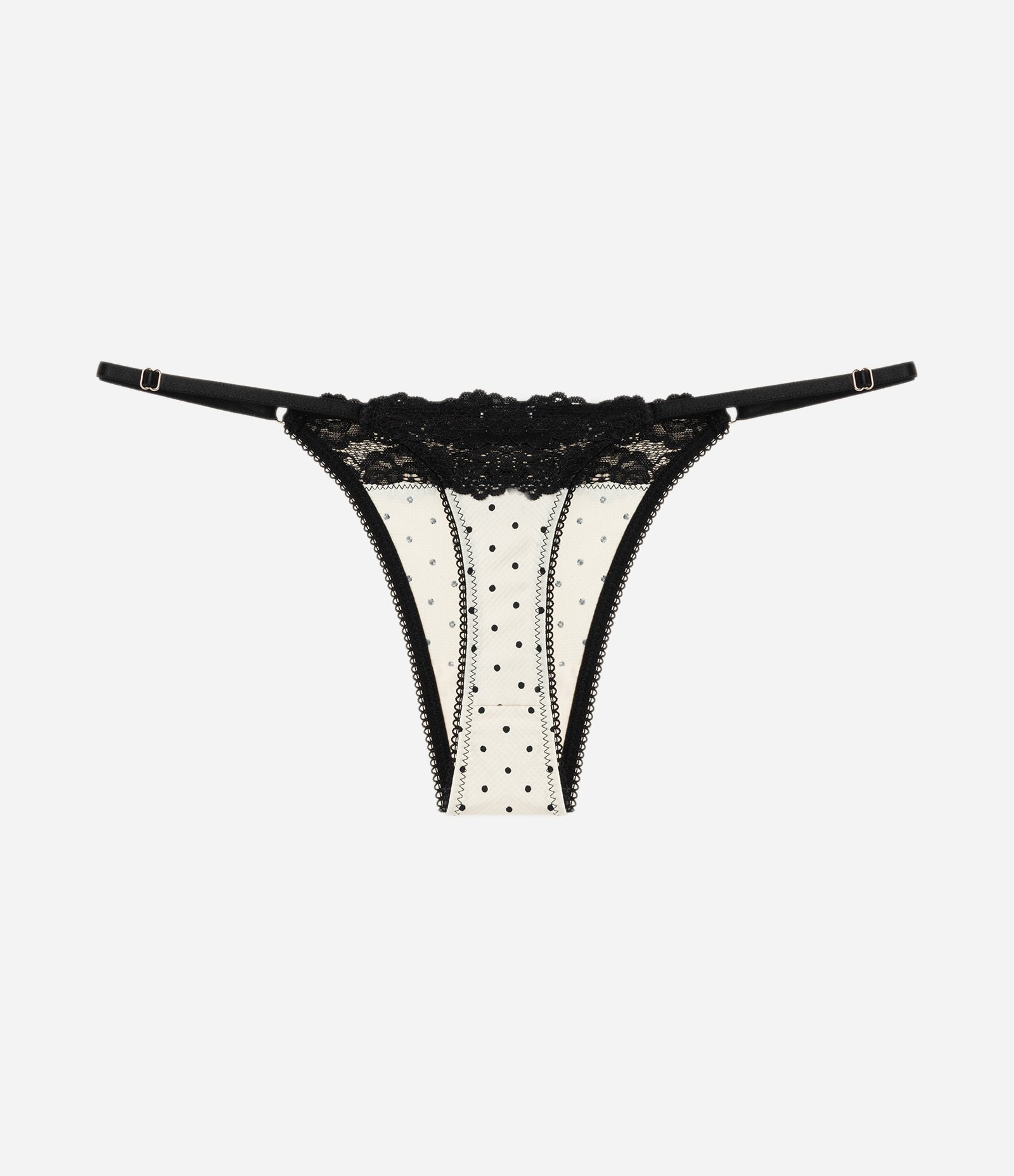 Calcinha String Fio com Tecnologia Dry e Estampa Poá Branco/Preto 6