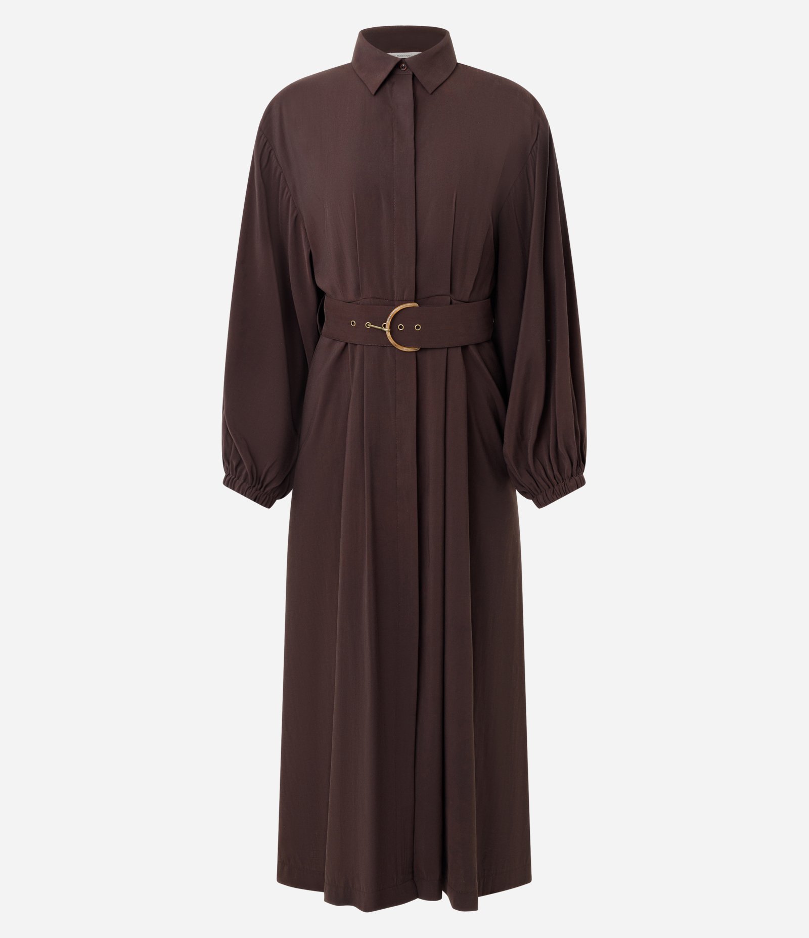 Vestido Midi em Viscose com Cinto Largo Marrom 5