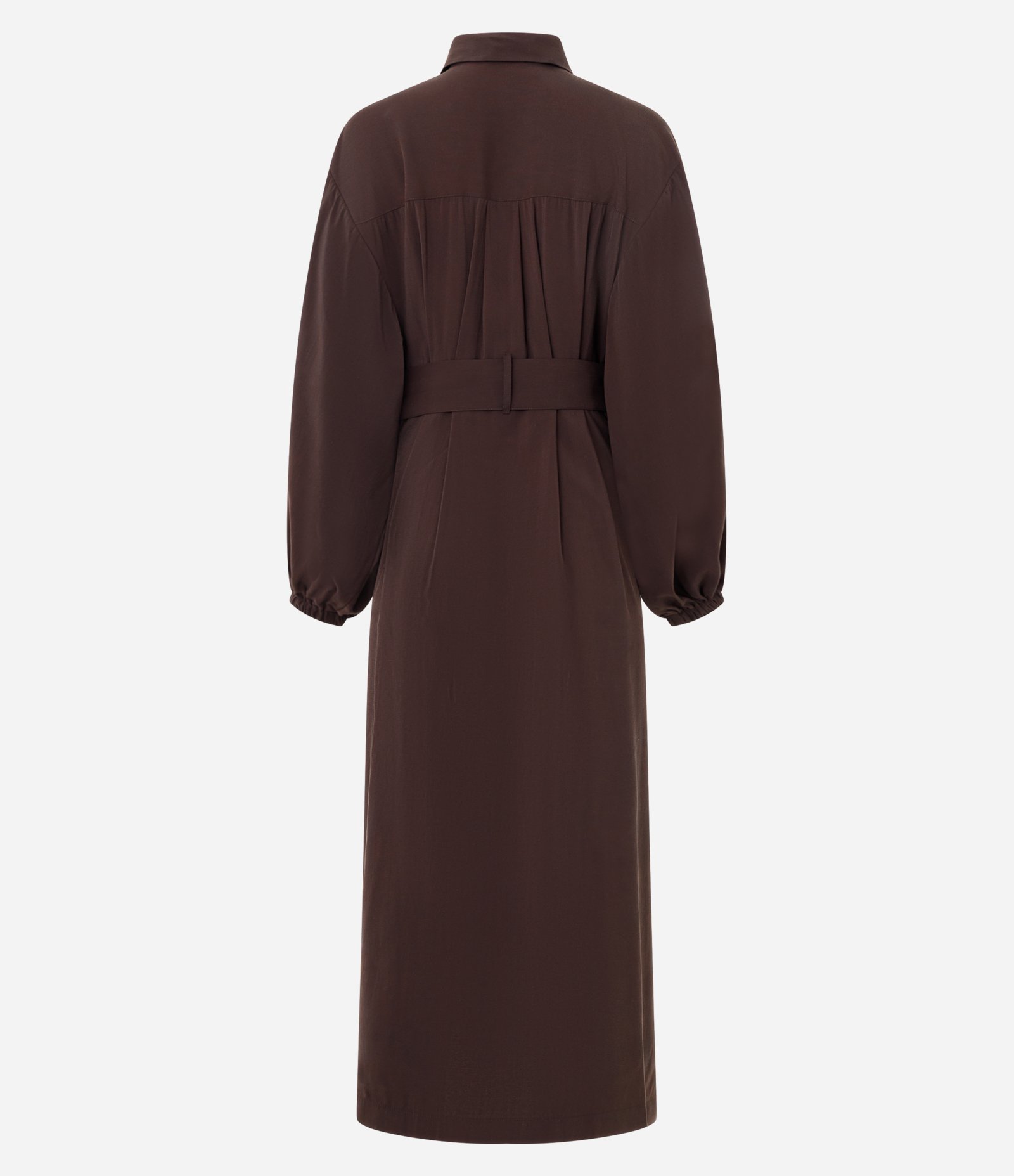 Vestido Midi em Viscose com Cinto Largo Marrom 6