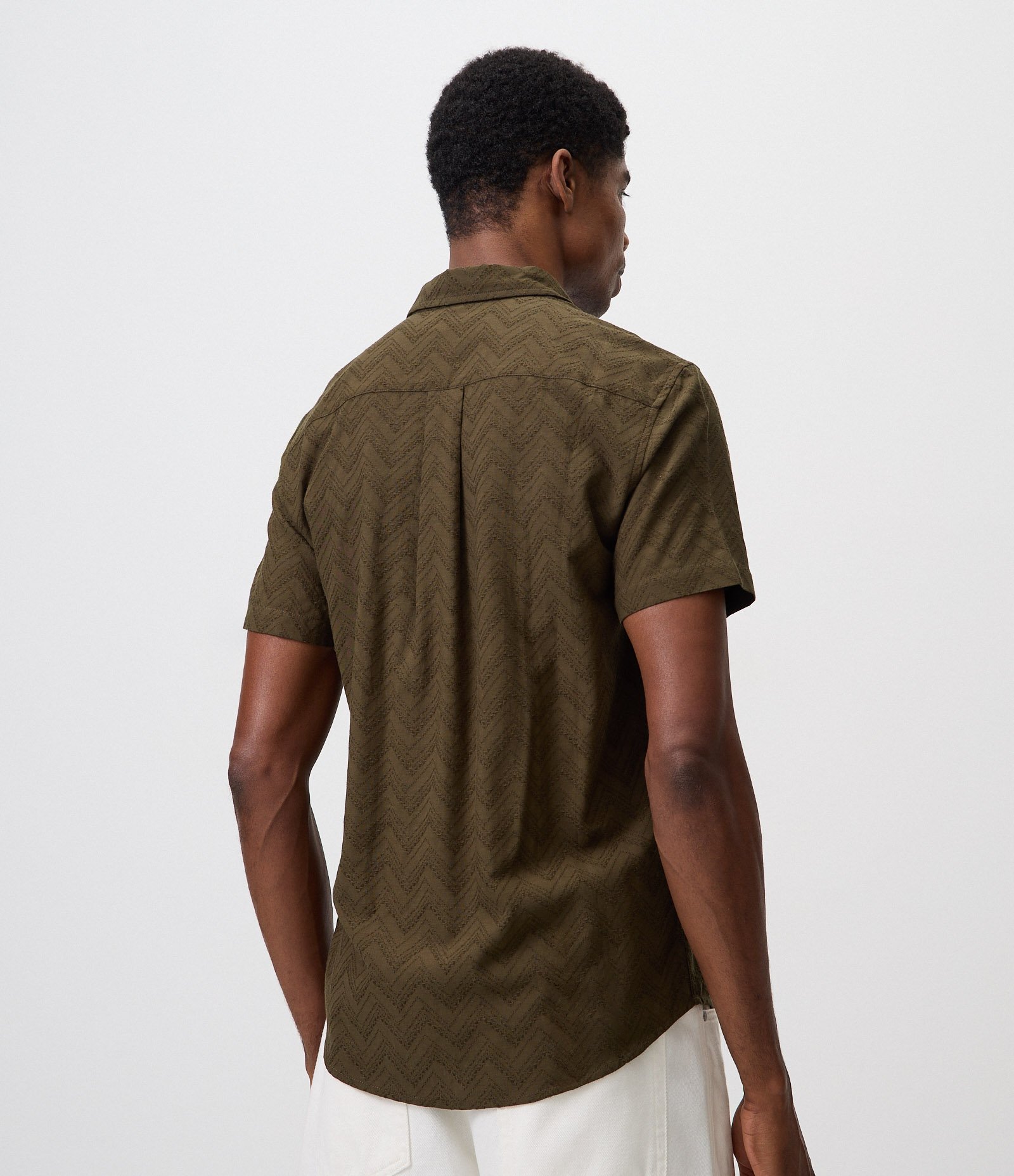 Camisa em Jacquard Zig Zag Verde 3
