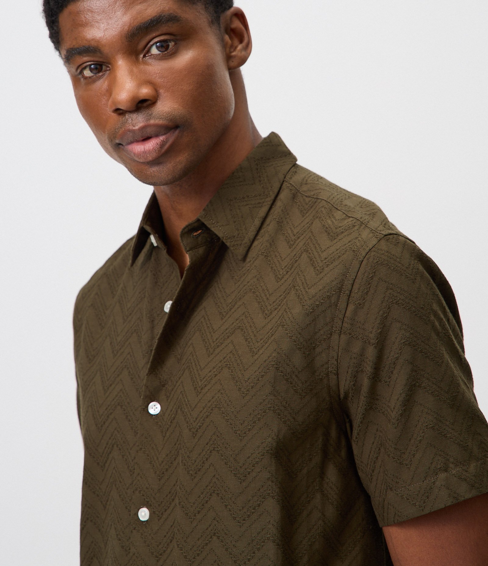 Camisa em Jacquard Zig Zag Verde 4