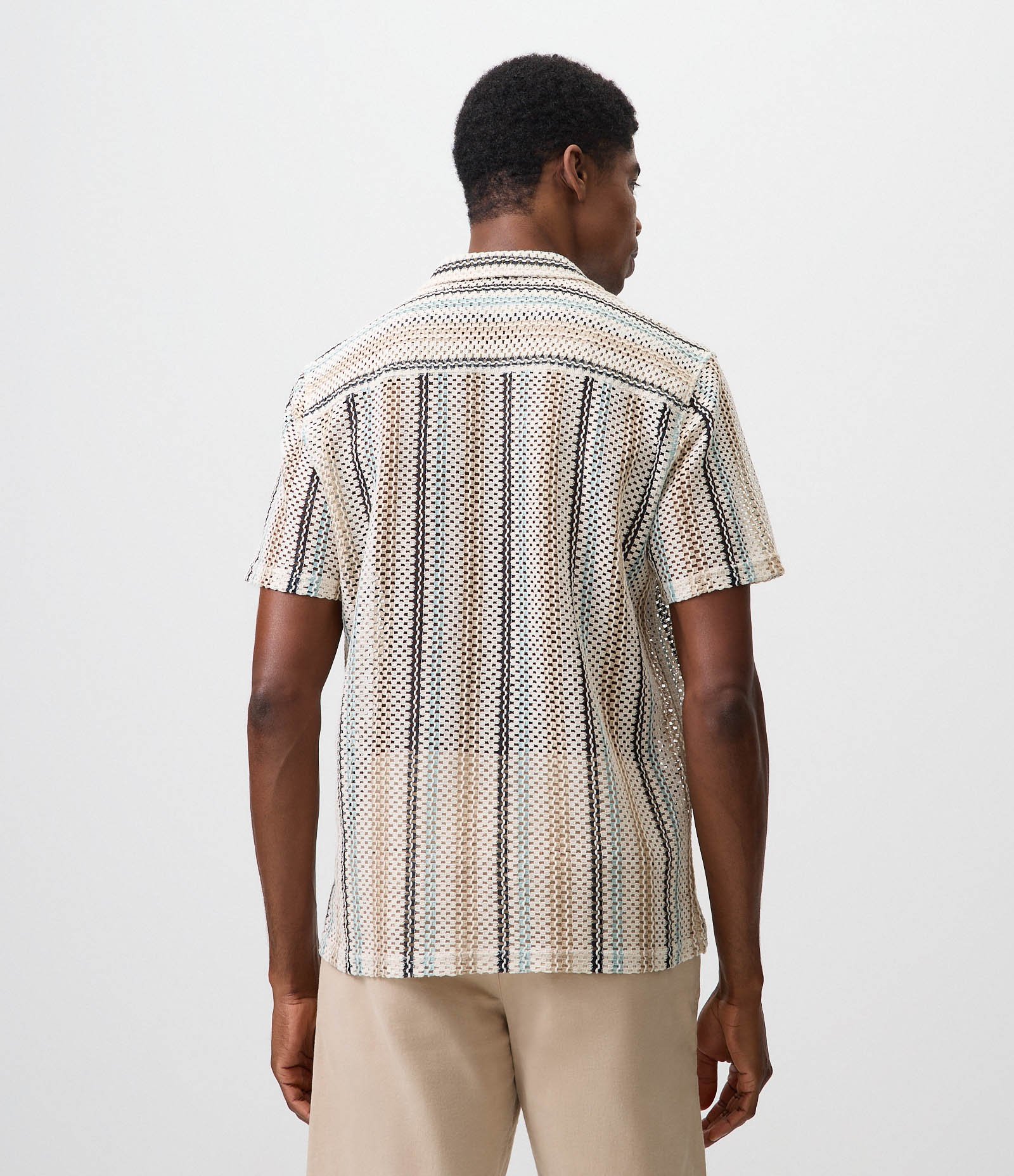Camisa em Tricô Listrado Azul 3