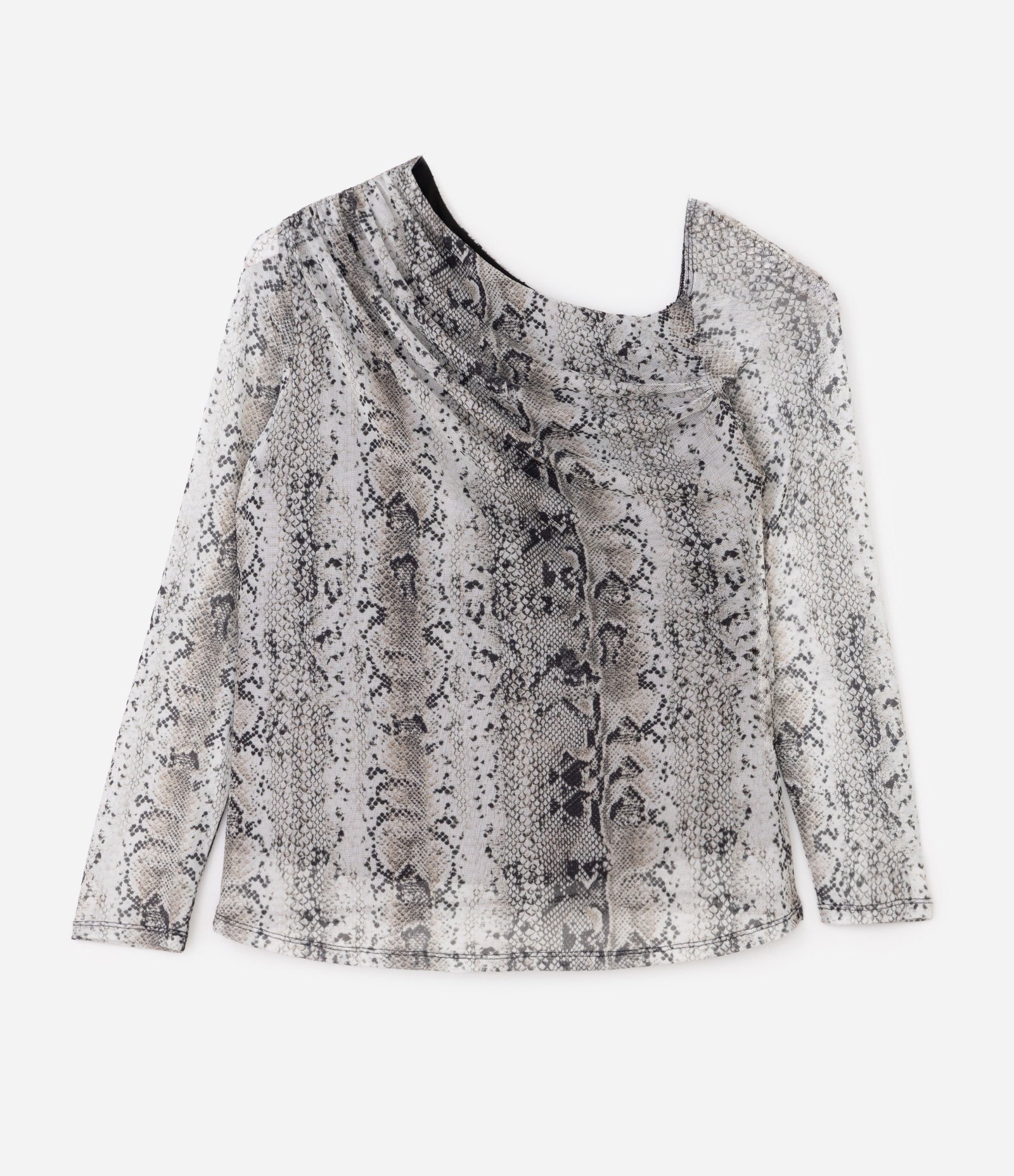 Blusa Tule Animal Print Cobra Curve & Plus Size Cinza 5