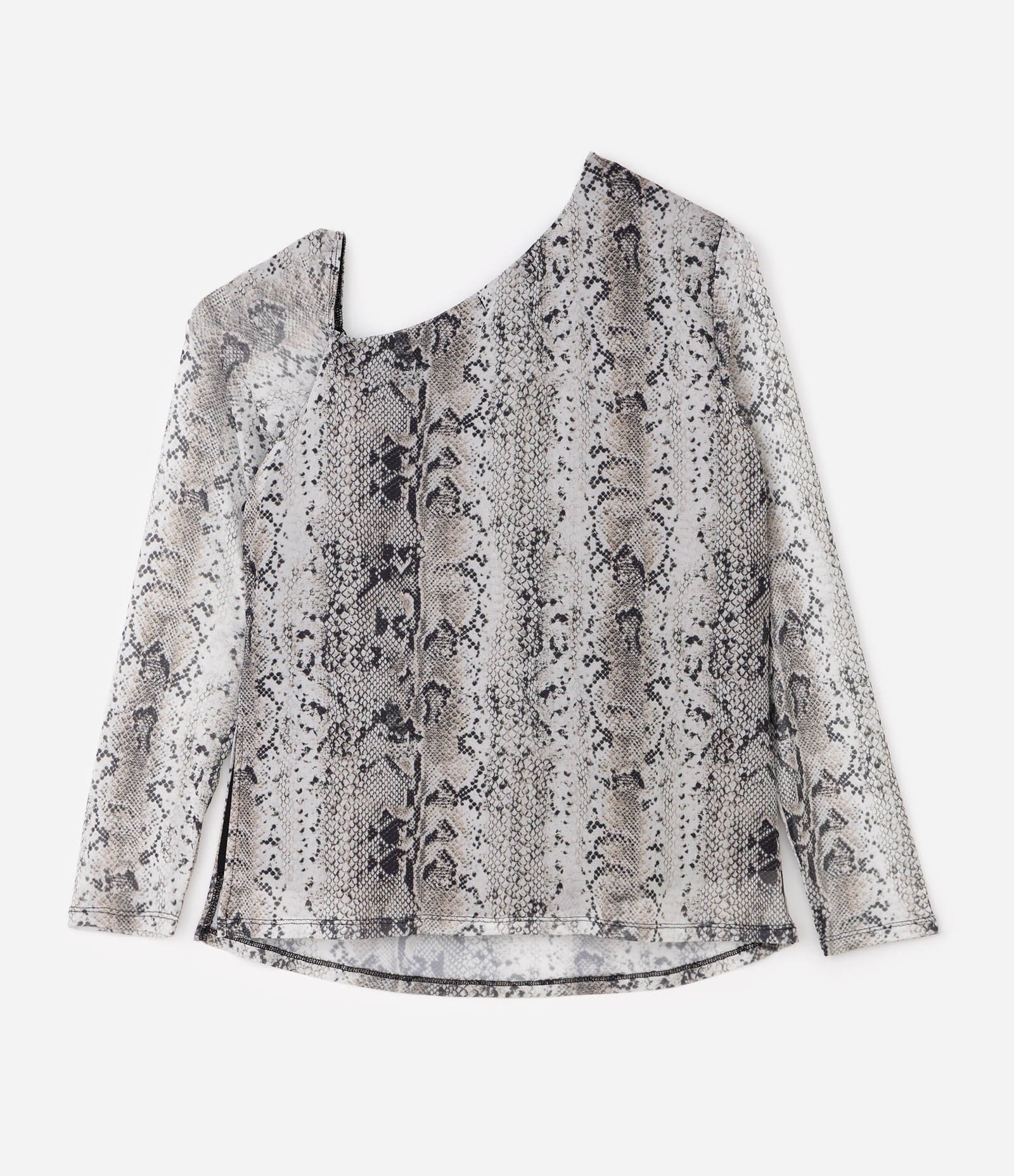 Blusa Tule Animal Print Cobra Curve & Plus Size Cinza 6