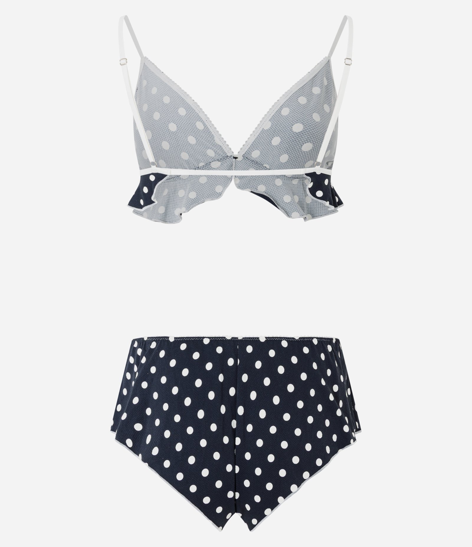 Pijama Short Doll em Microfibra com Estampa Poá Preto 3