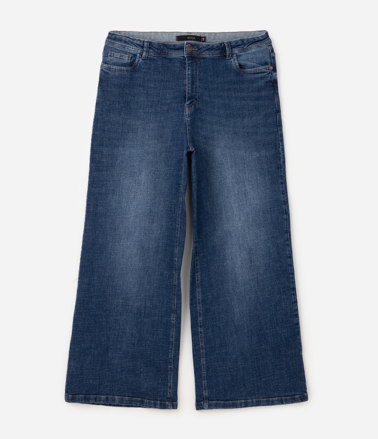 Calça Jeans Wide Leg com Elastano Curve & Plus Size Azul 1