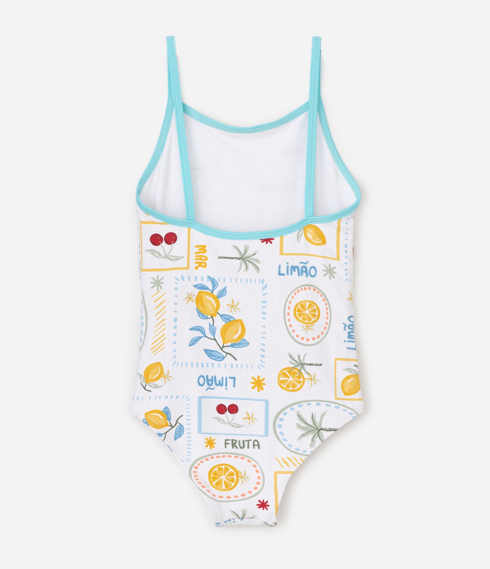 Maiô Infantil com Estampa Frutas Tropical – Tam 5 a 14 Anos Branco 2