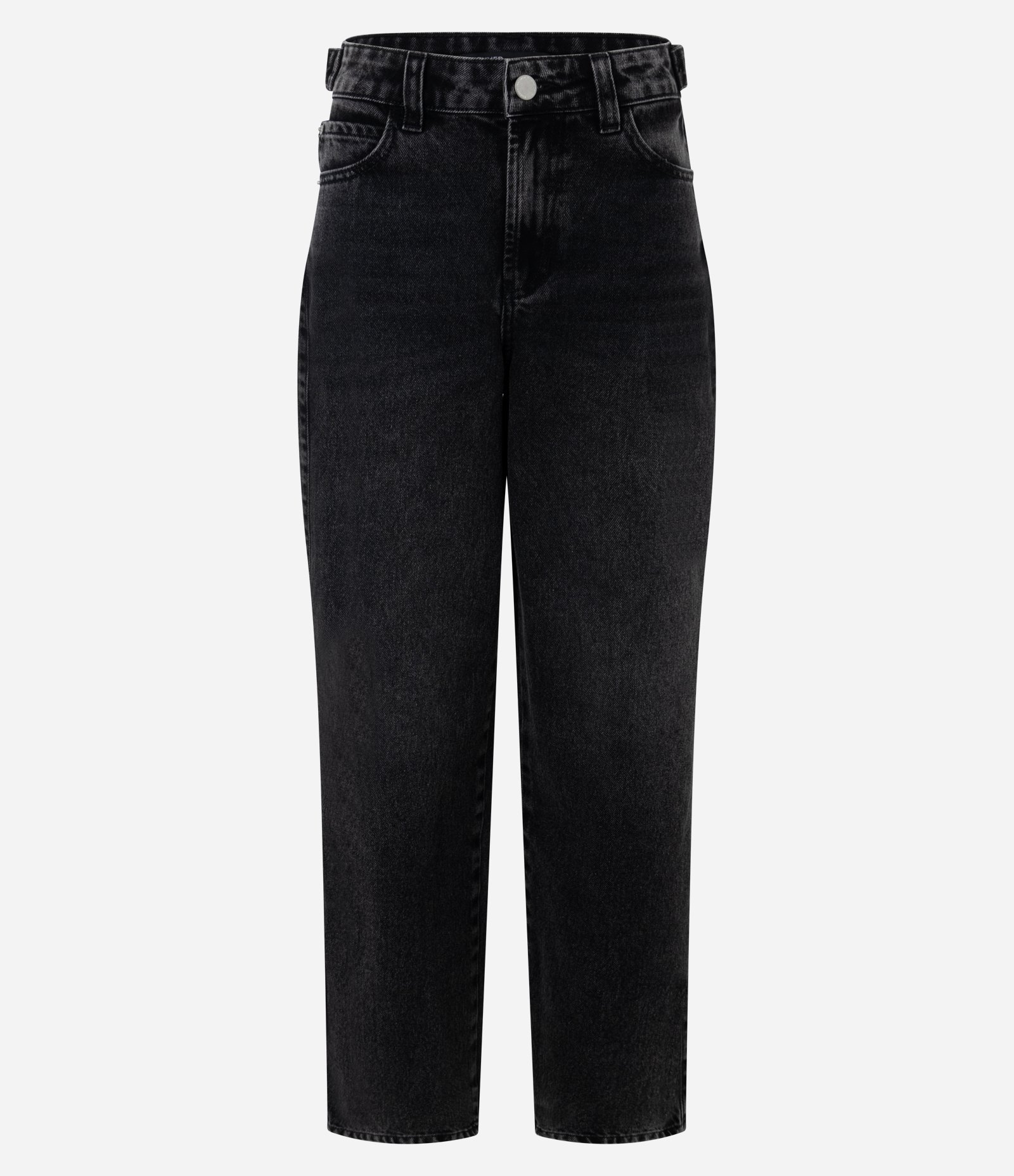 Calça Baggy em Jeans com Cintura Média e Ajuste Preto 5