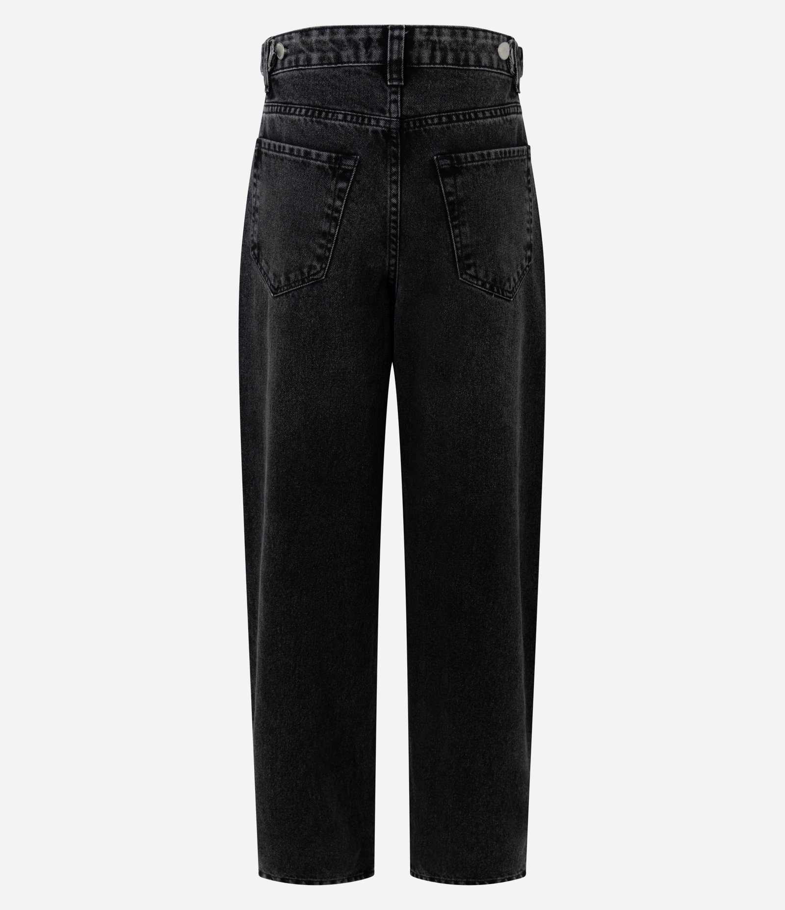 Calça Baggy em Jeans com Cintura Média e Ajuste Preto 6