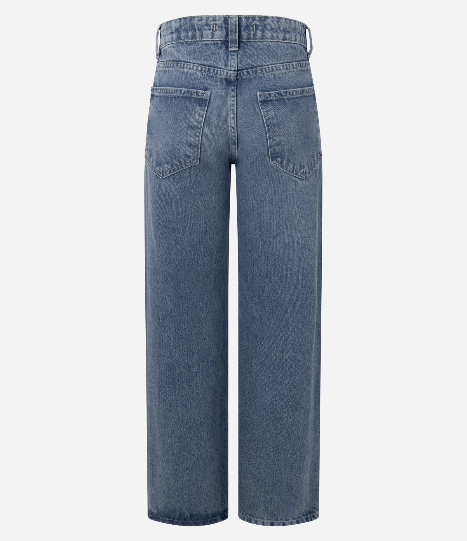 Calça Reta Comfort Jeans com Puído e Cintura Média Azul 6