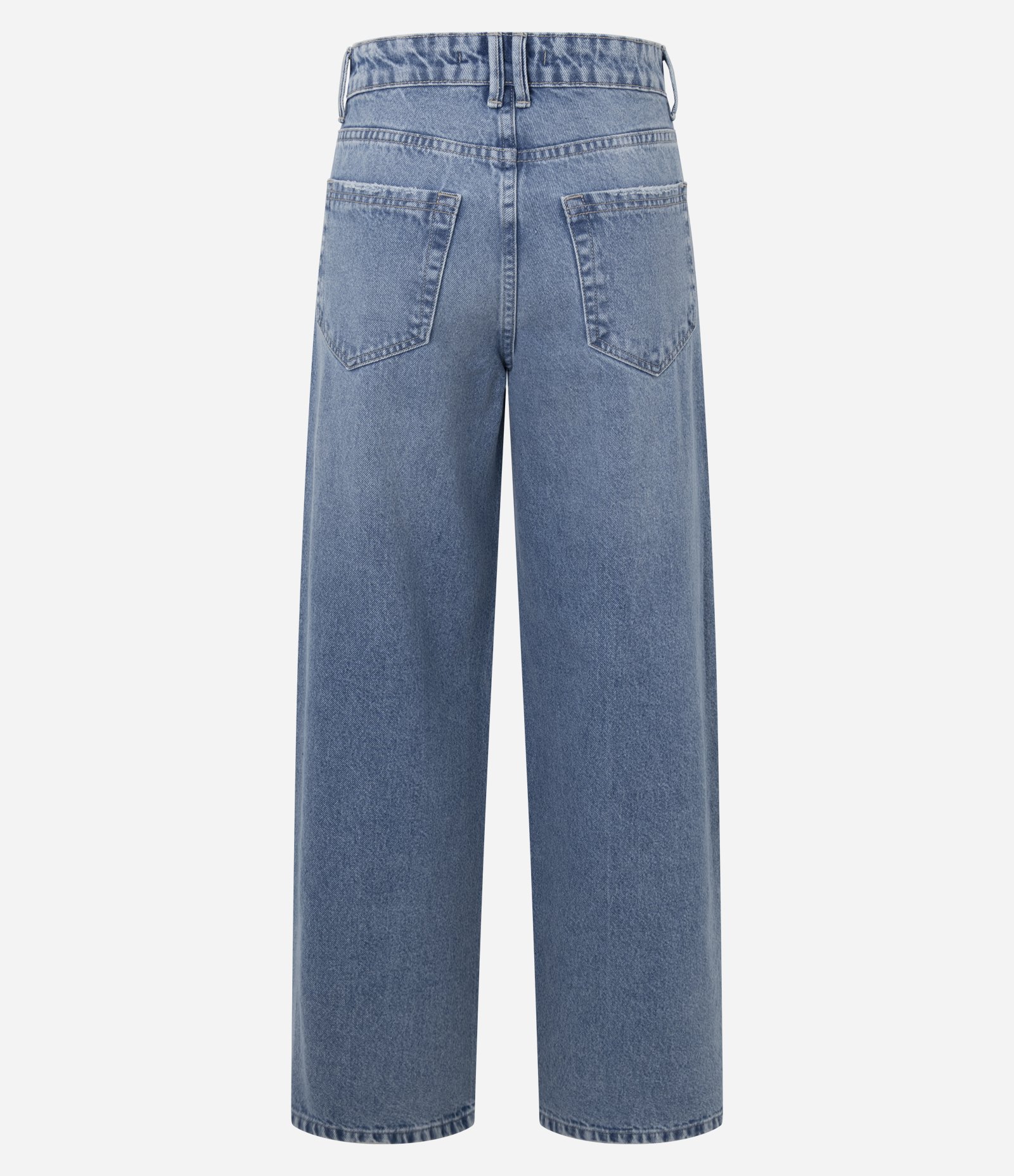 Calça Wide Leg em Jeans com Cintura Baixa e Ilhós na Lateral Azul 7