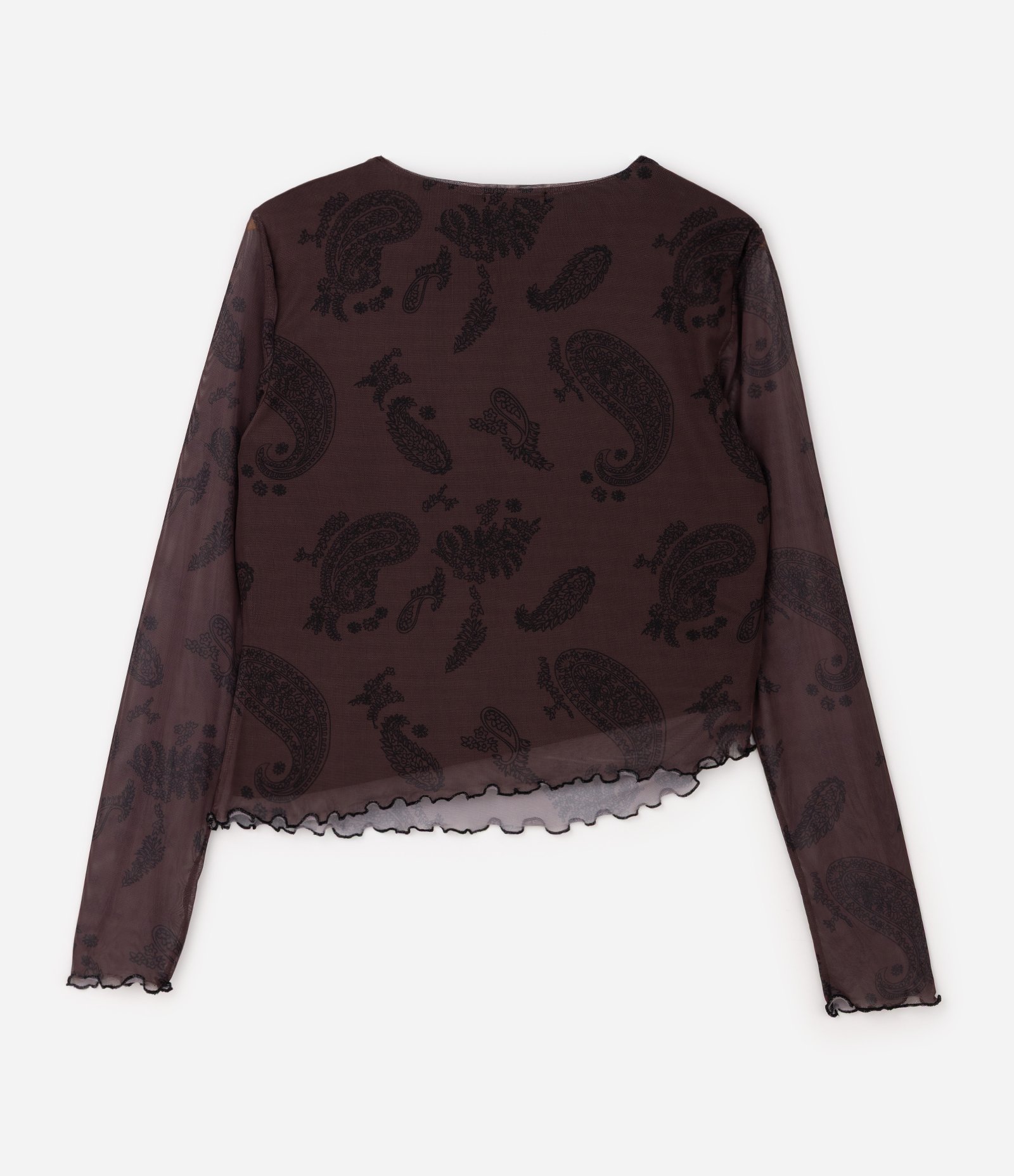 Blusa Tule Paisley Curve & Plus Size Marrom 7