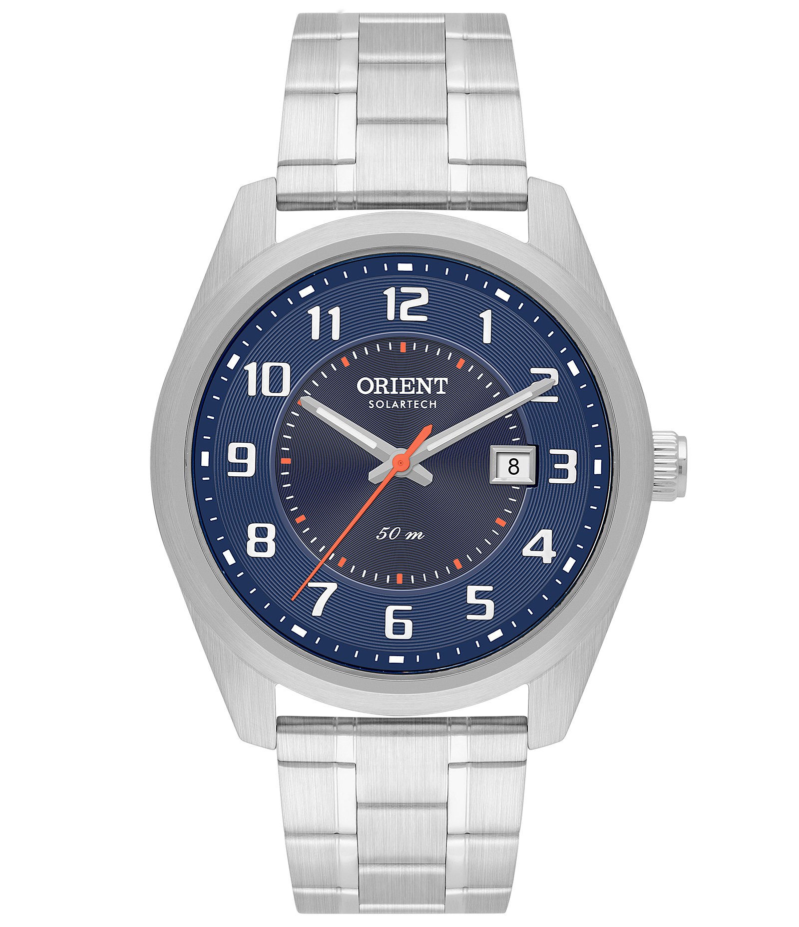 Relógio Analógico Orient Solartech Em Aço MBSS1496 D2SX Prata 1