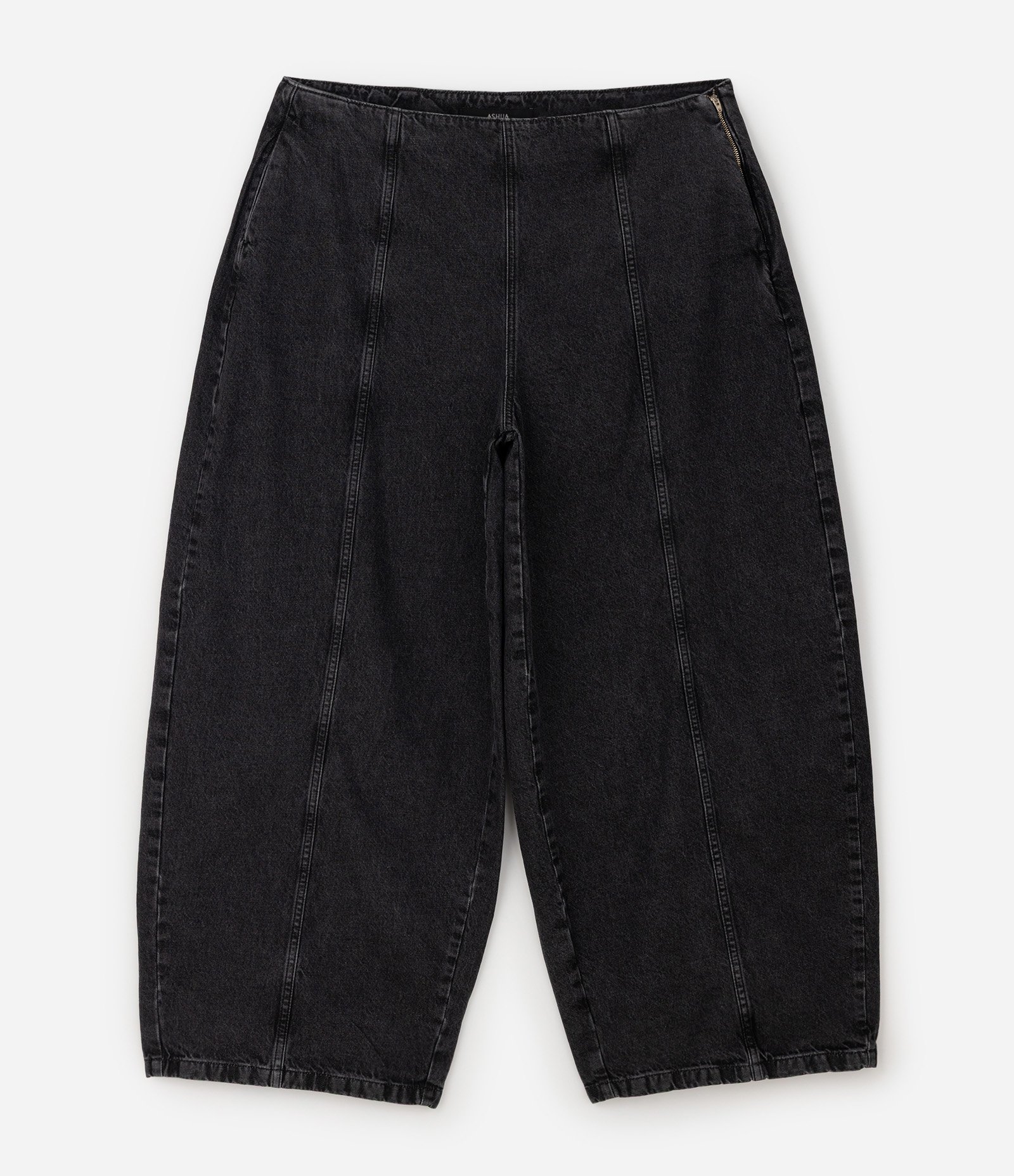 Calça Jeans Balloon com Recortes Curve & Plus Size Preto 5