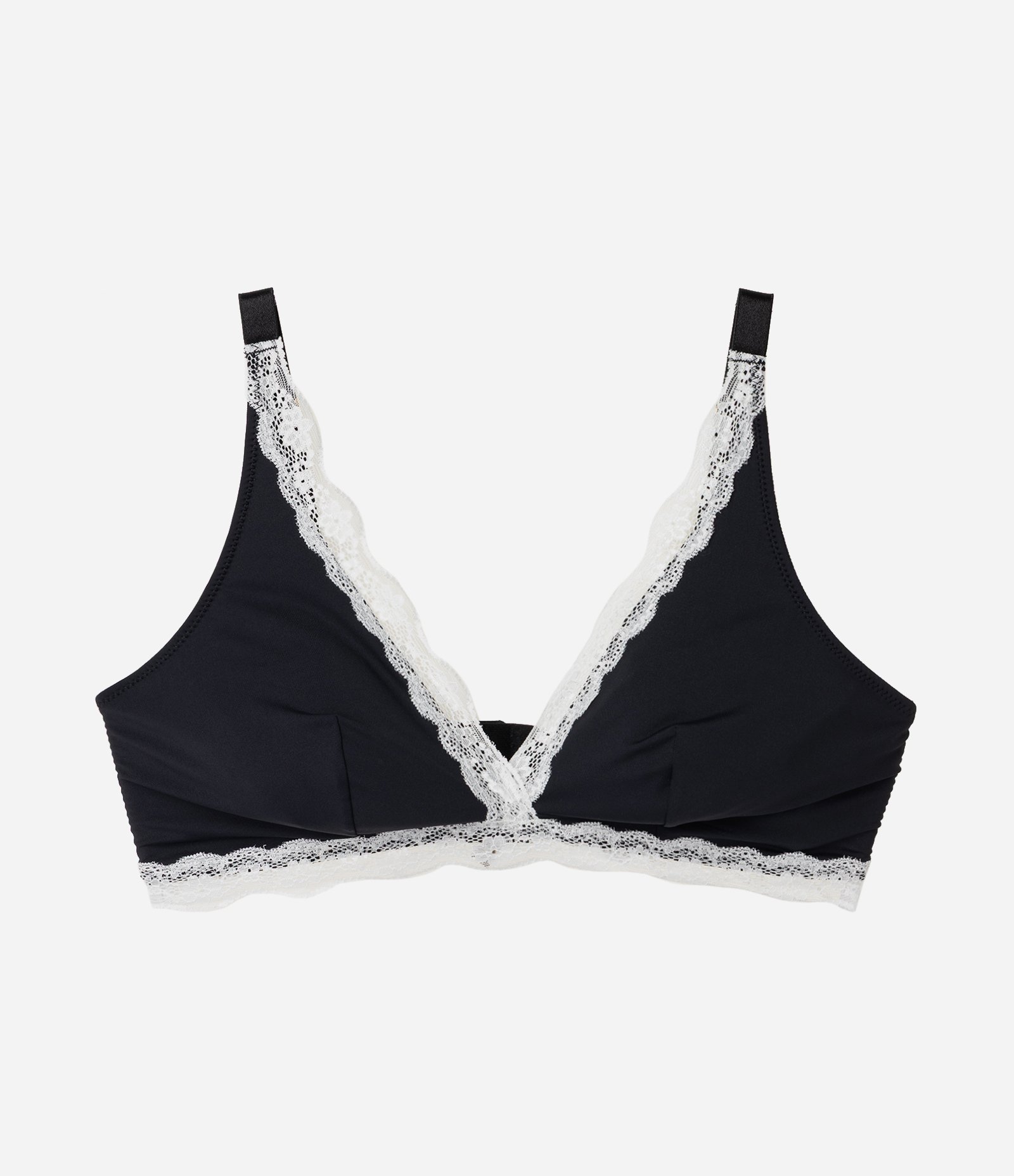 Sutiã Triangulo com Renda Contrastante Curve & Plus Size Preto 1
