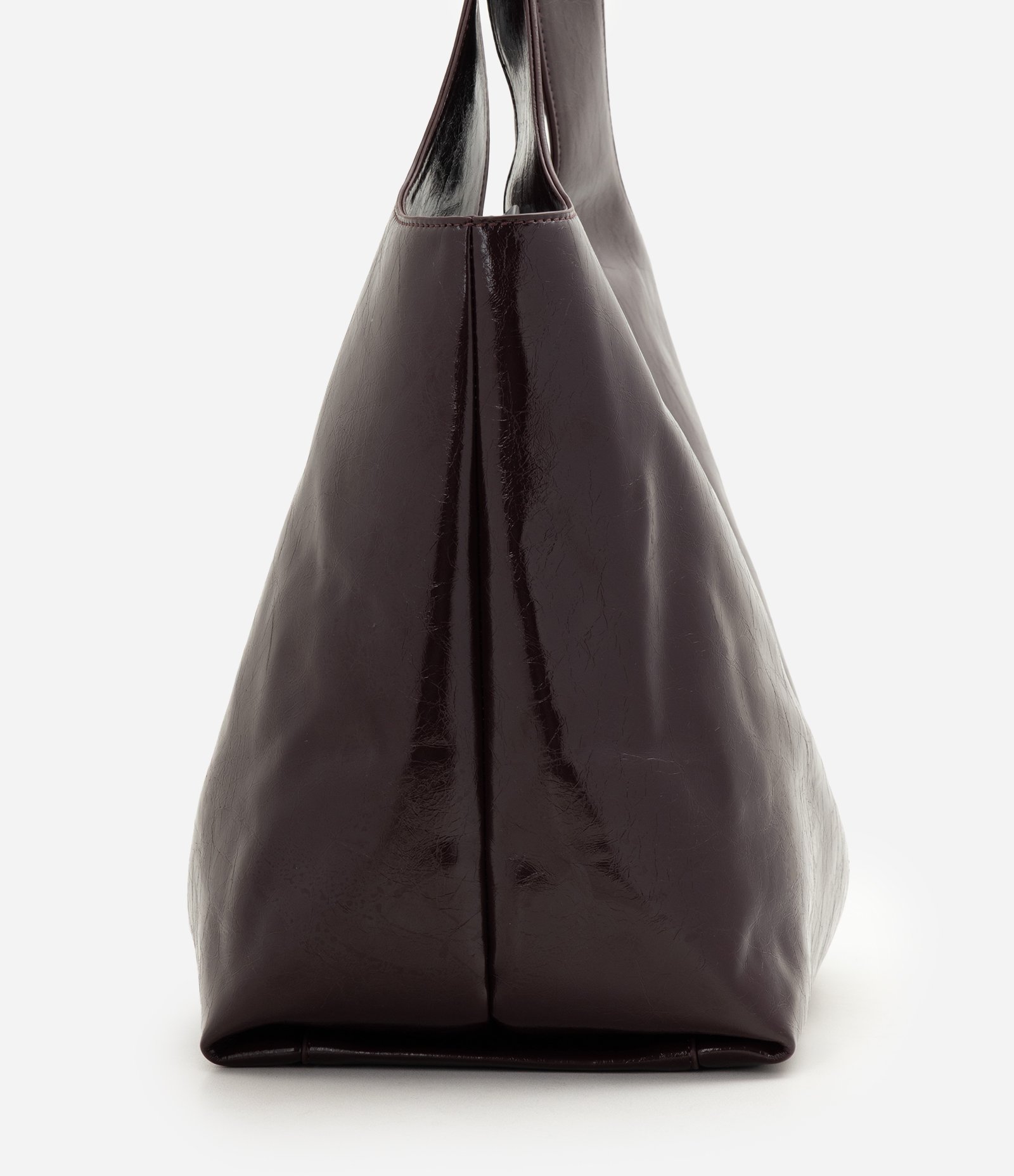 Bolsa Shopper Grande em PU com Alça Larga Vinho 2