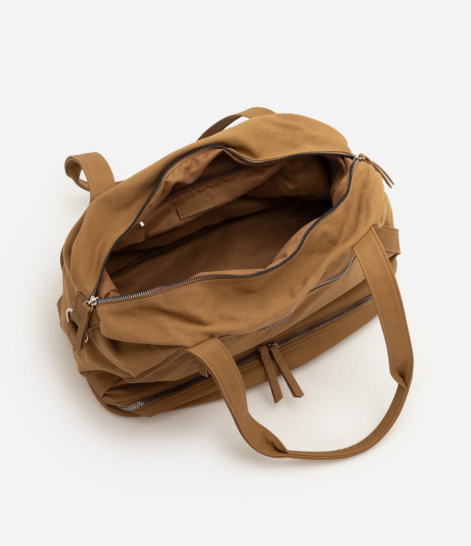Bolsa Mala com Alça de Mão e Alça Longa Bege 9
