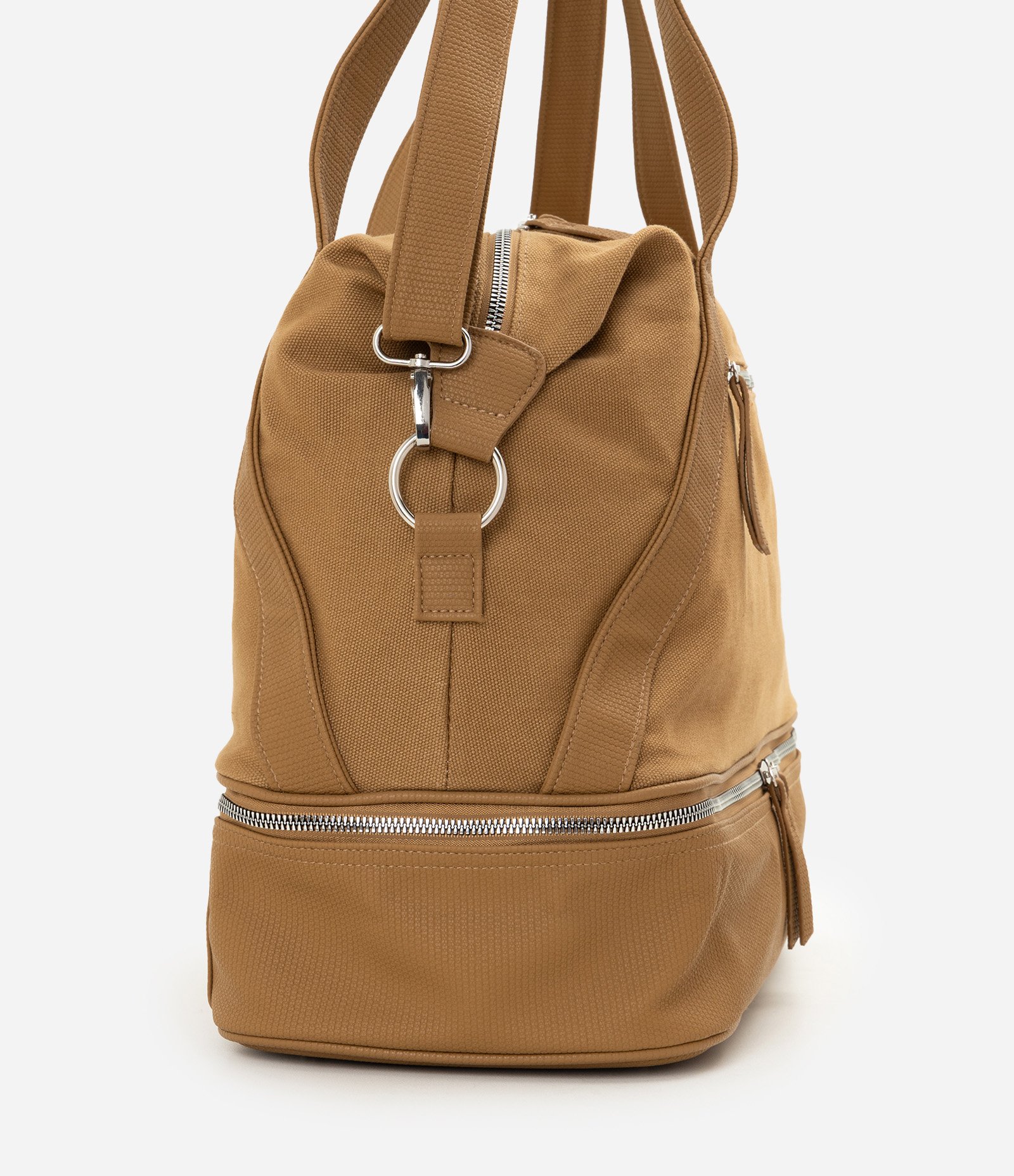 Bolsa Mala com Alça de Mão e Alça Longa Bege 3
