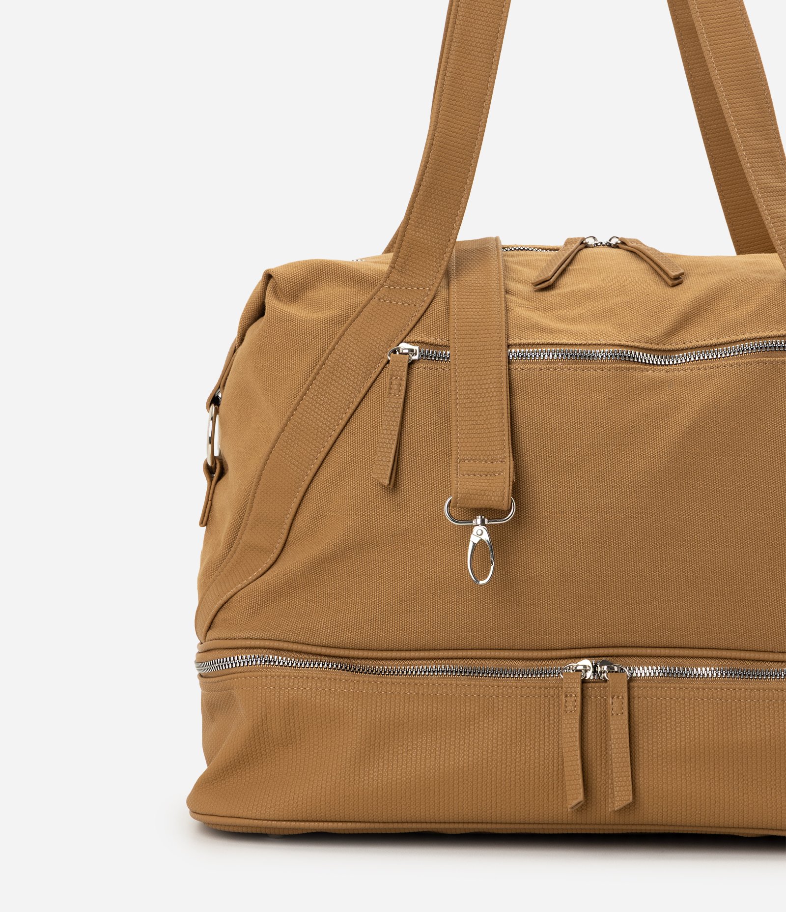 Bolsa Mala com Alça de Mão e Alça Longa Bege 5