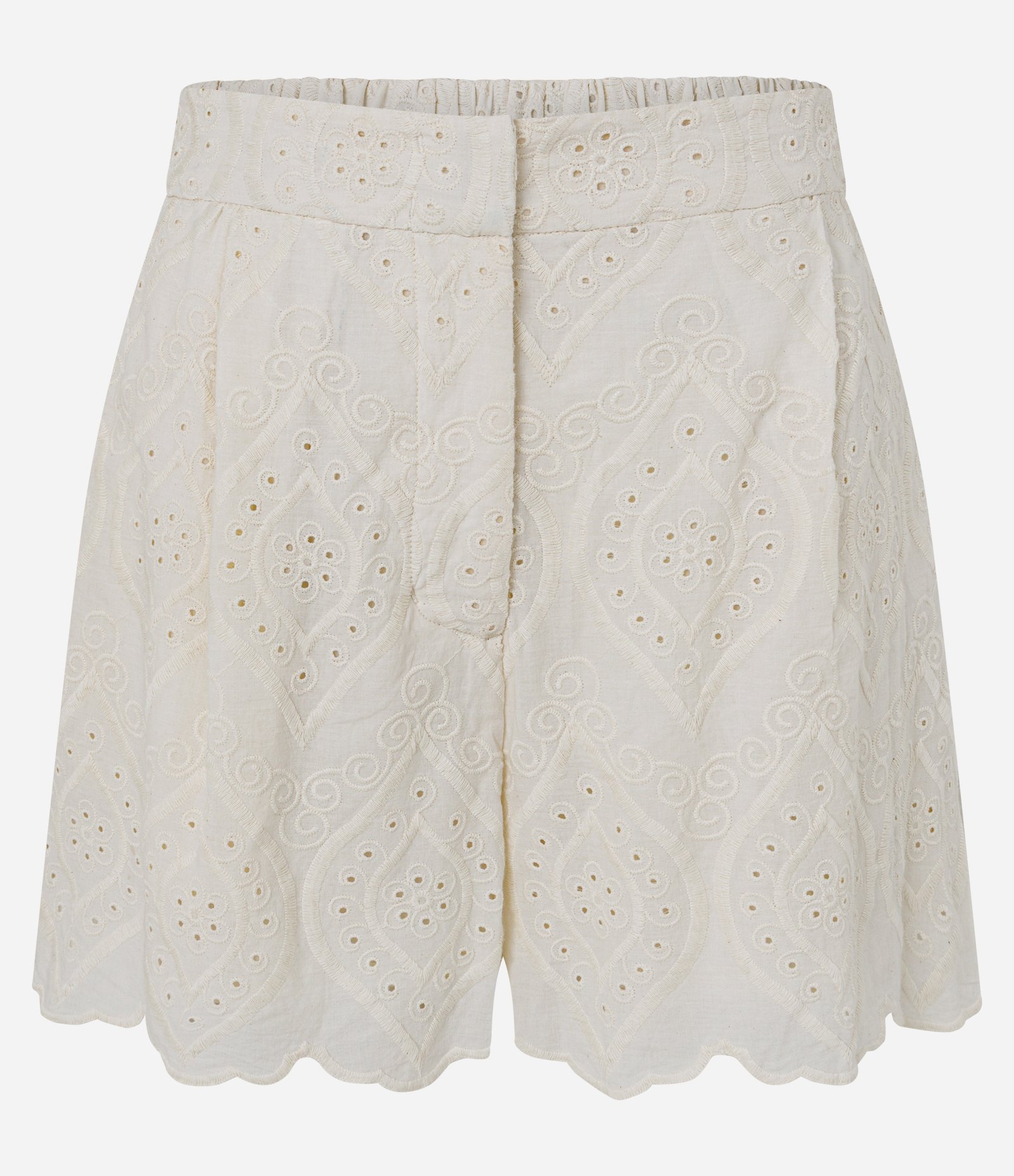 Short em Laise com Cós Alfaiatado Off White 1