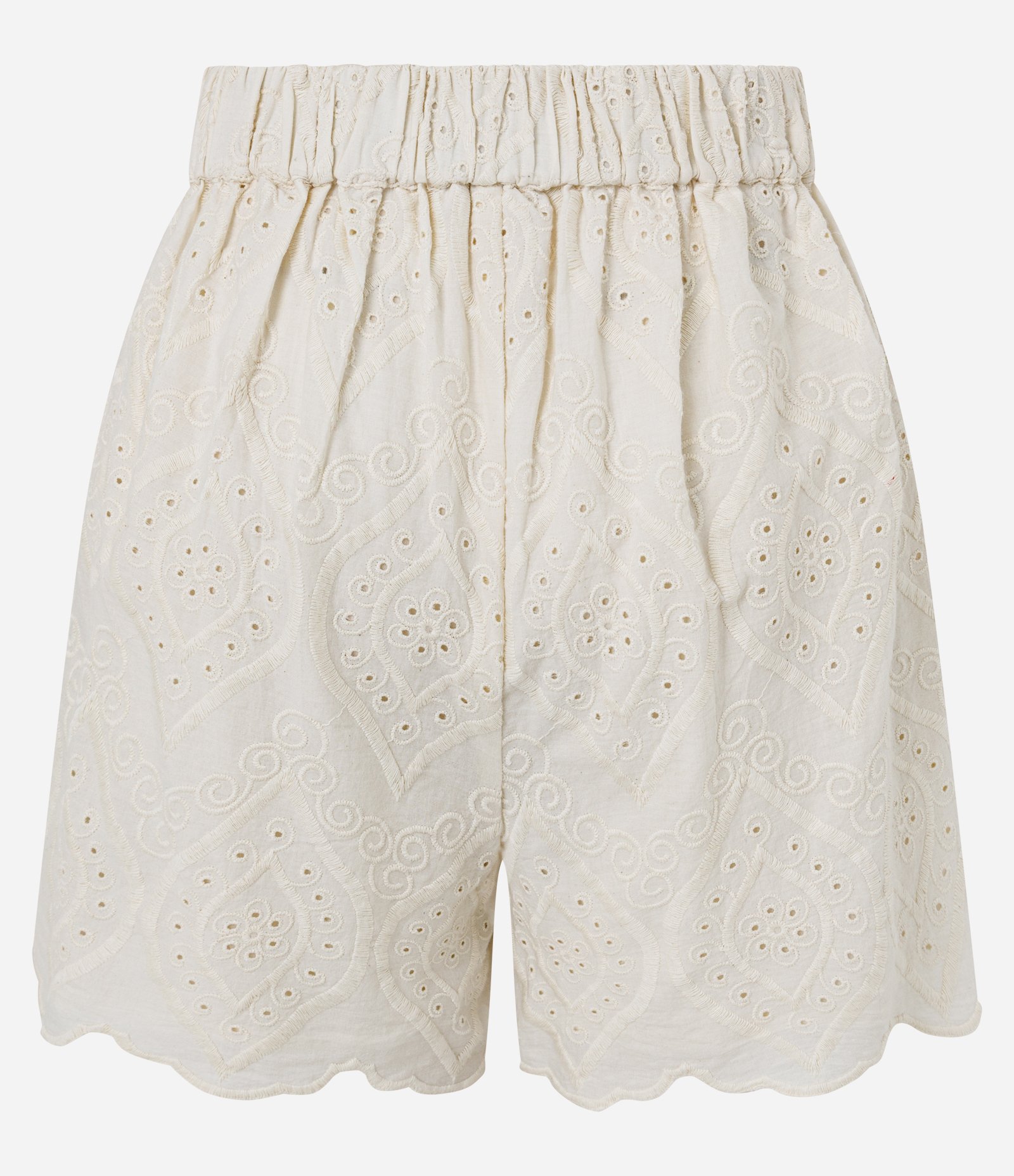 Short em Laise com Cós Alfaiatado Off White 3